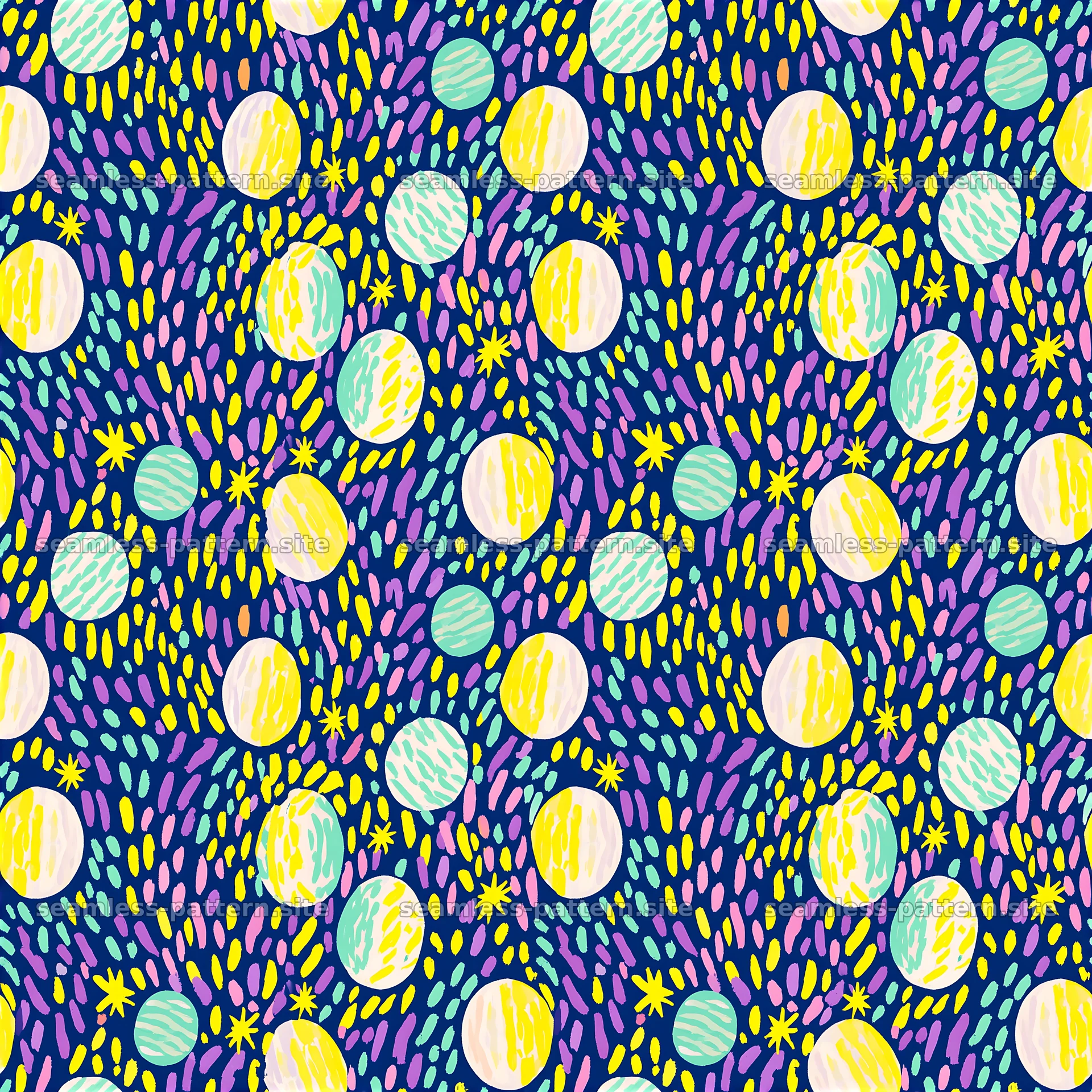 Colorful pattern with circular shapes and vibrant dots — seamless tileable pattern at 8192x8192