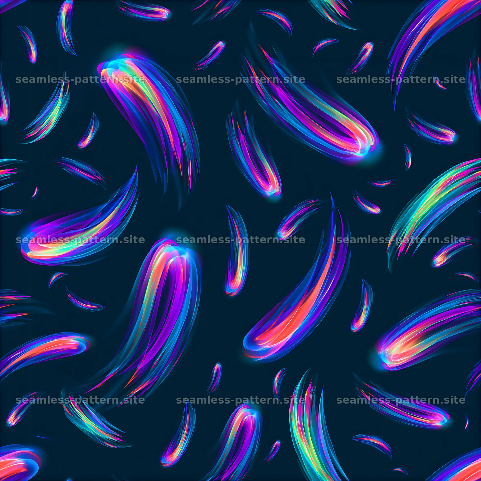 Vibrant abstract pattern with colorful strokes on a dark background — seamless tileable pattern at 8192x8192