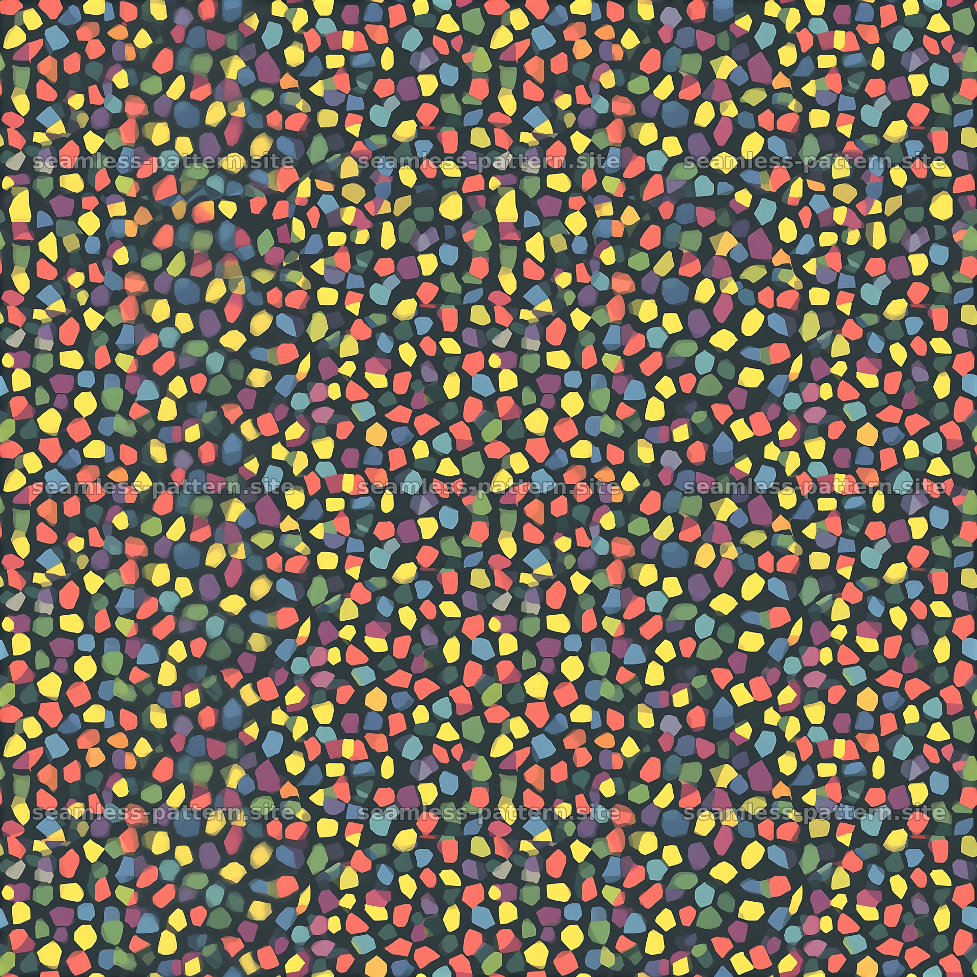Bright abstract mosaic shapes repeat pattern of various colors — seamless tileable pattern at 8192x8192