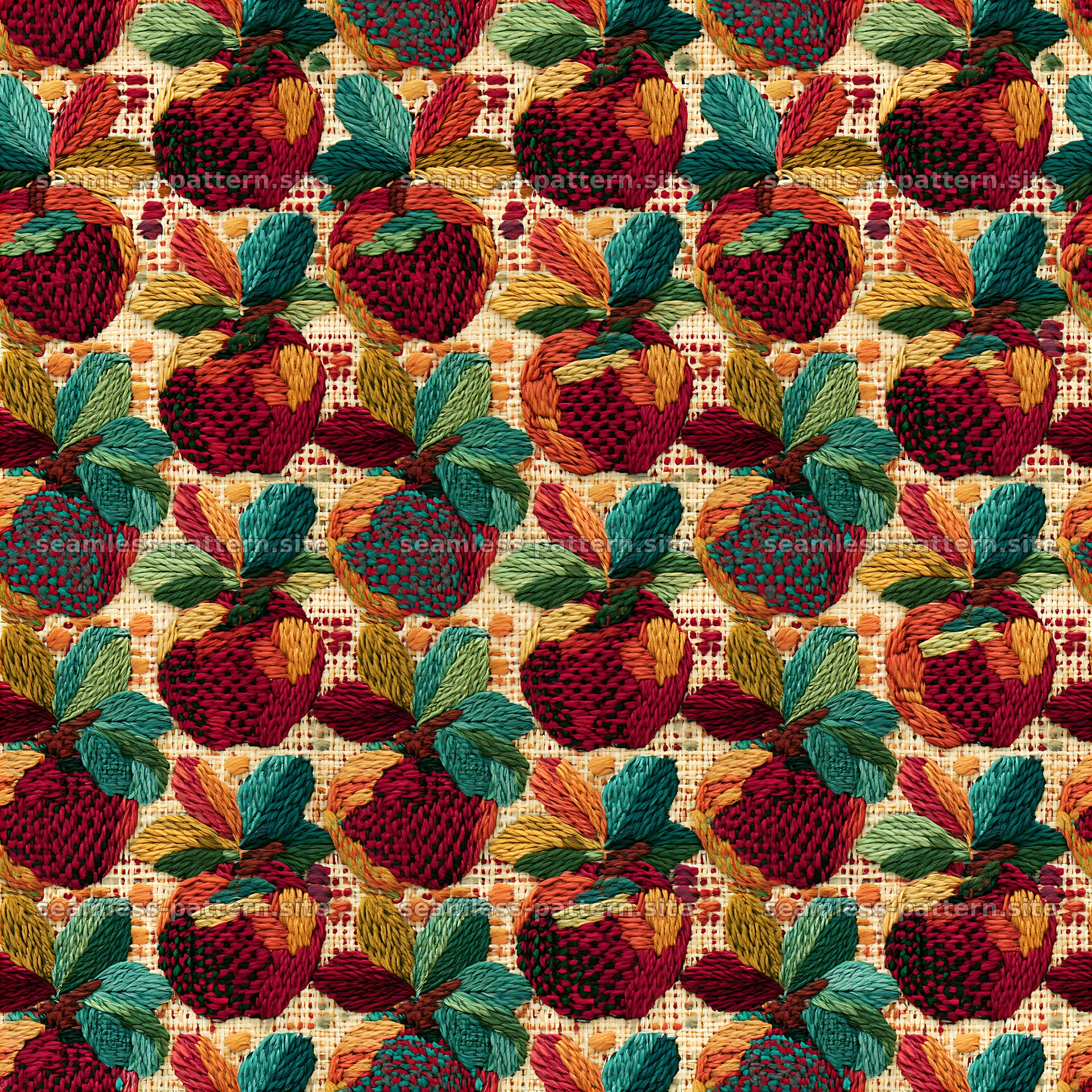 Colorful apple seamless pattern with vivid hues and rich textures — seamless tileable pattern at 8192x8192