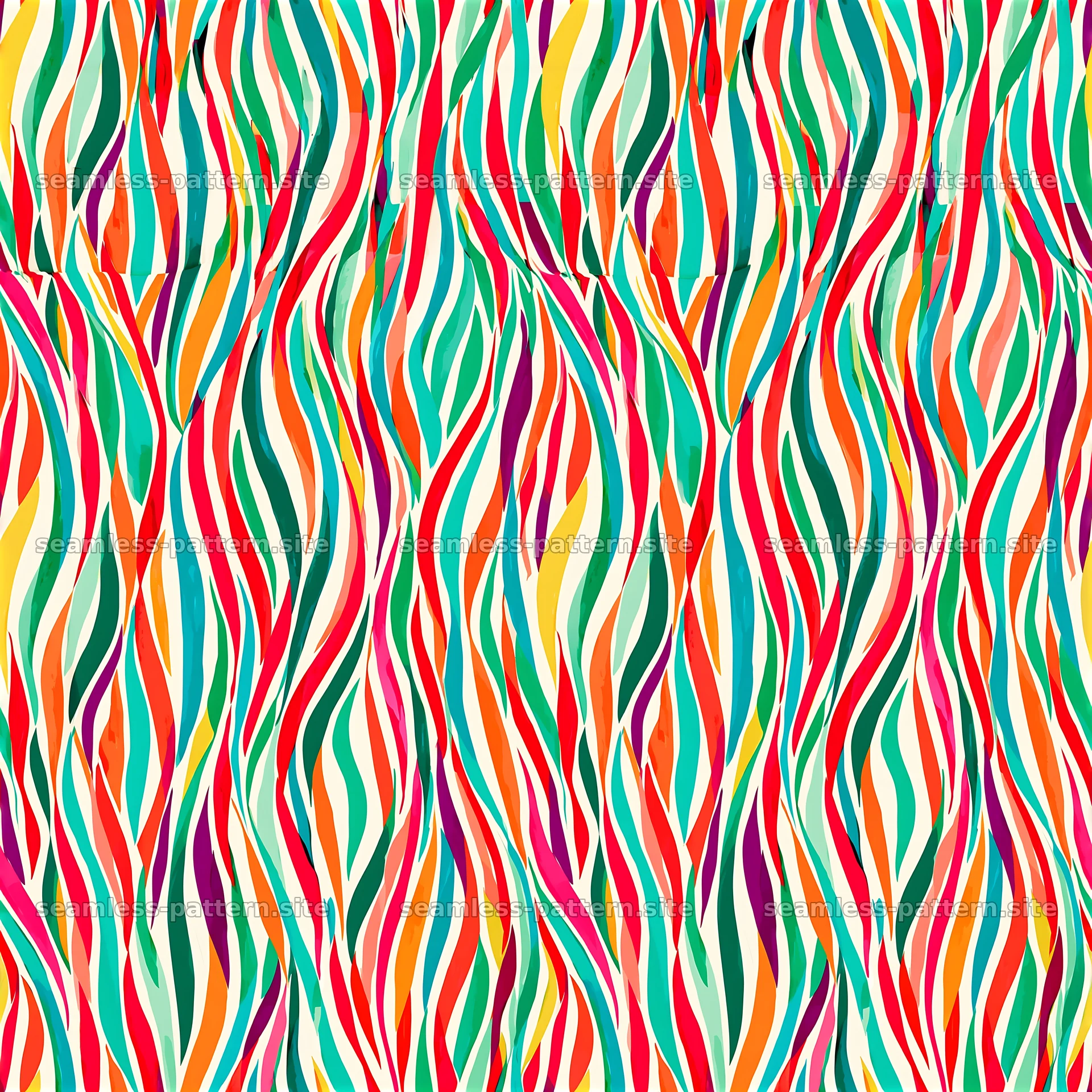 Colorful Wavy Stripes Seamless Pattern — seamless tileable pattern at 8192x8192