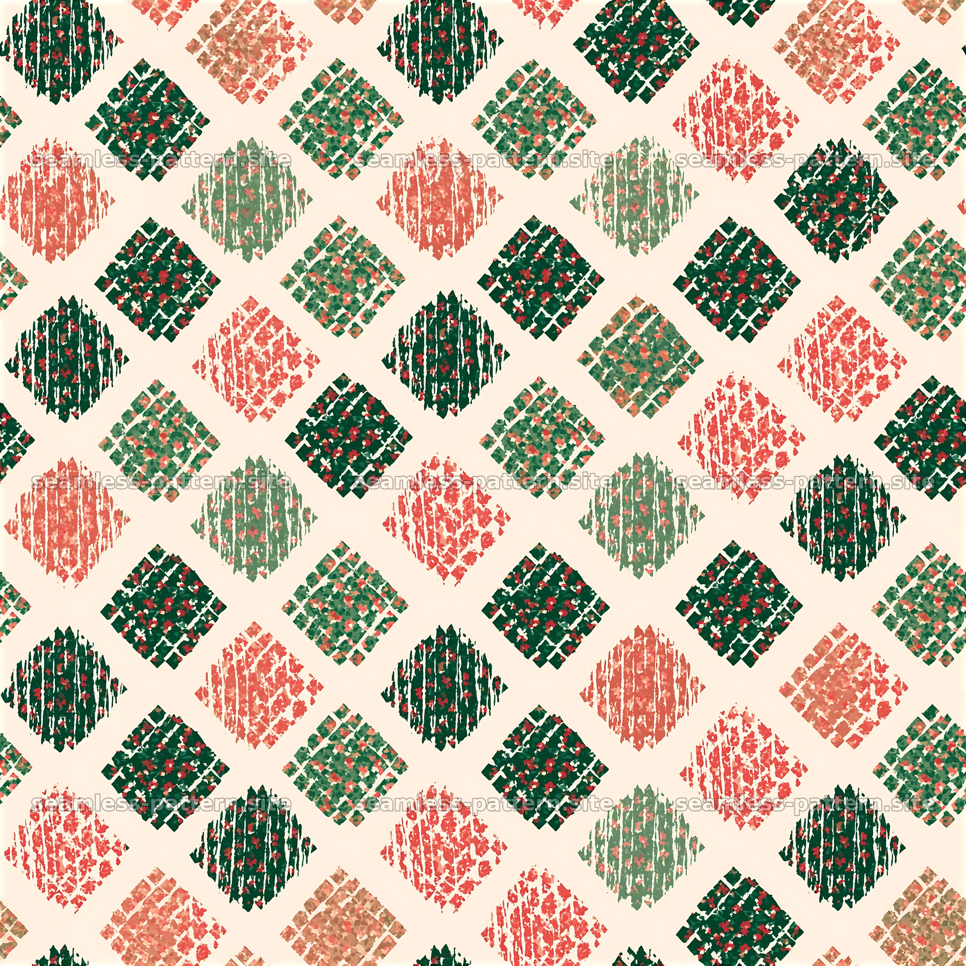 Colorful diamond pattern in earthy tones with a textured layout — seamless tileable pattern at 8192x8192