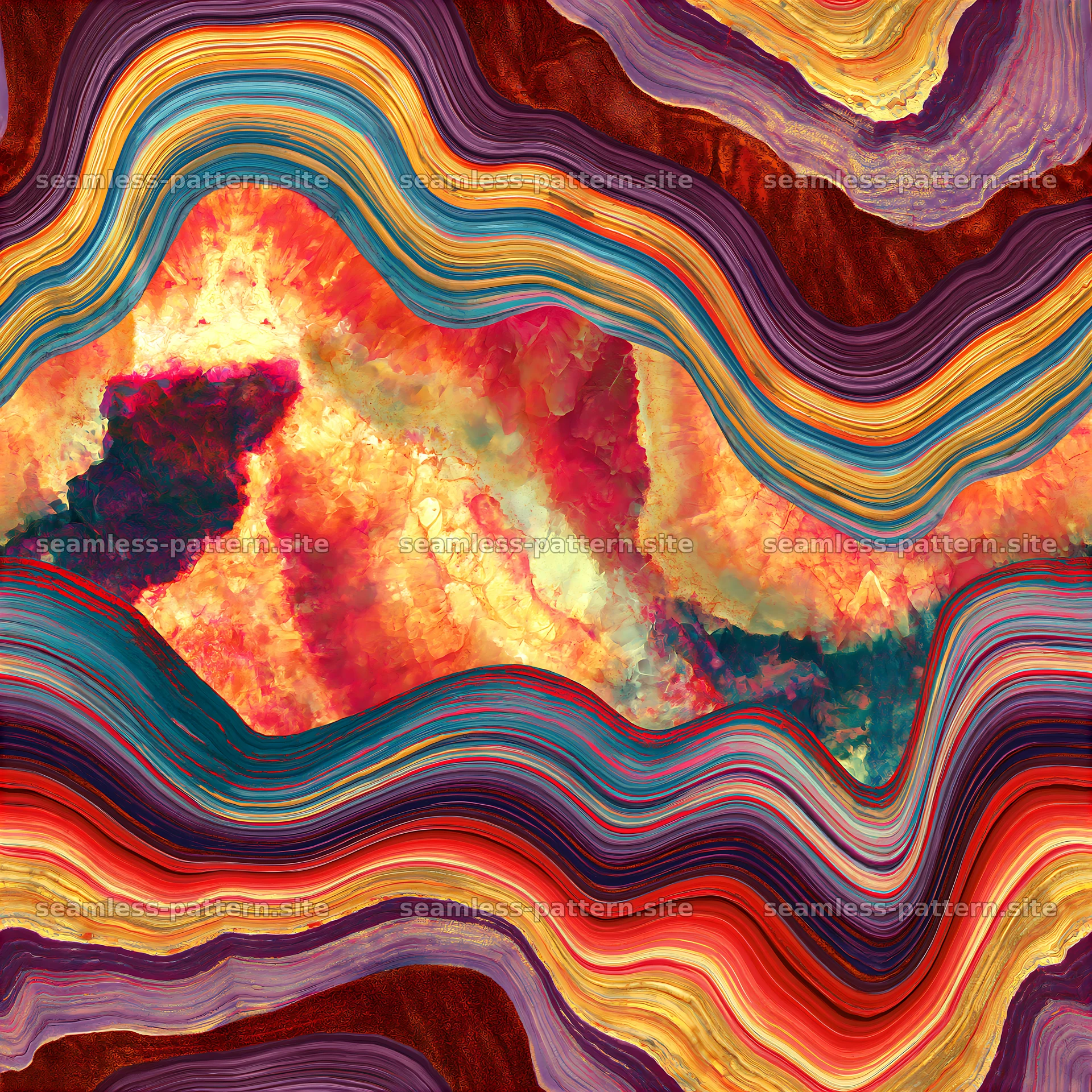 Colorful marble seamless texture with wavy lines and rich colors — seamless tileable pattern at 8192x8192