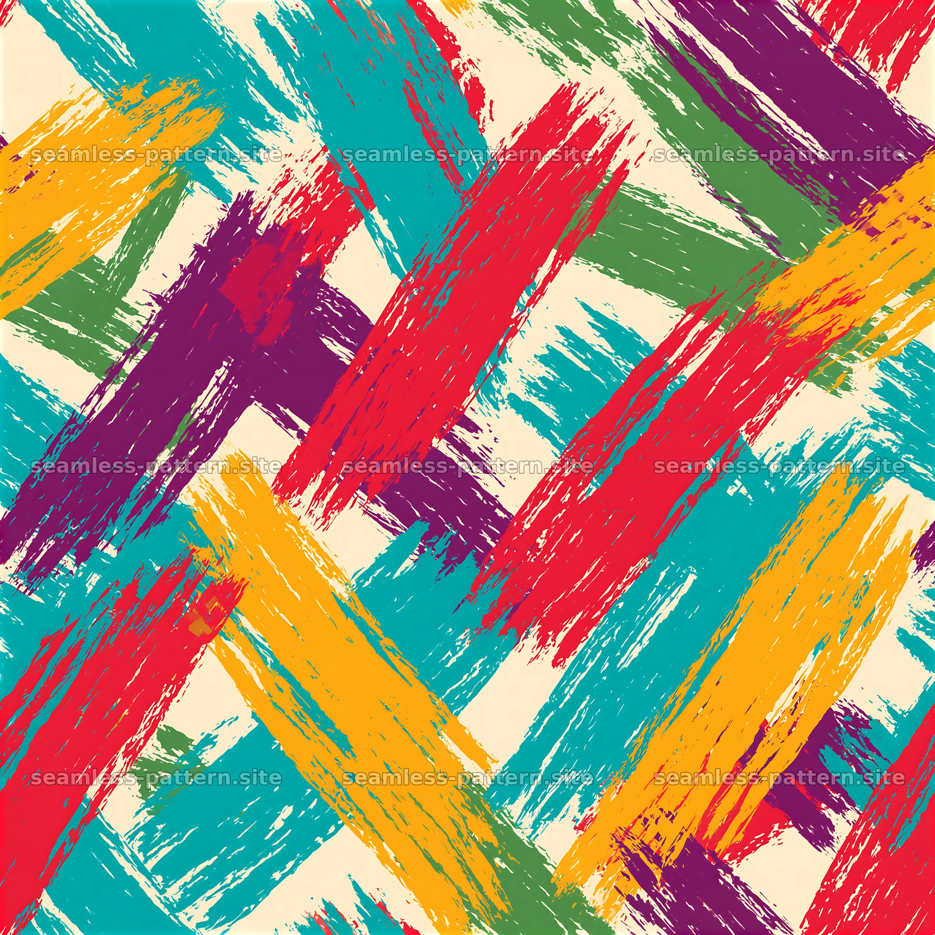 Colorful brushstroke pattern with bold lines and vibrant colors — seamless tileable pattern at 8192x8192