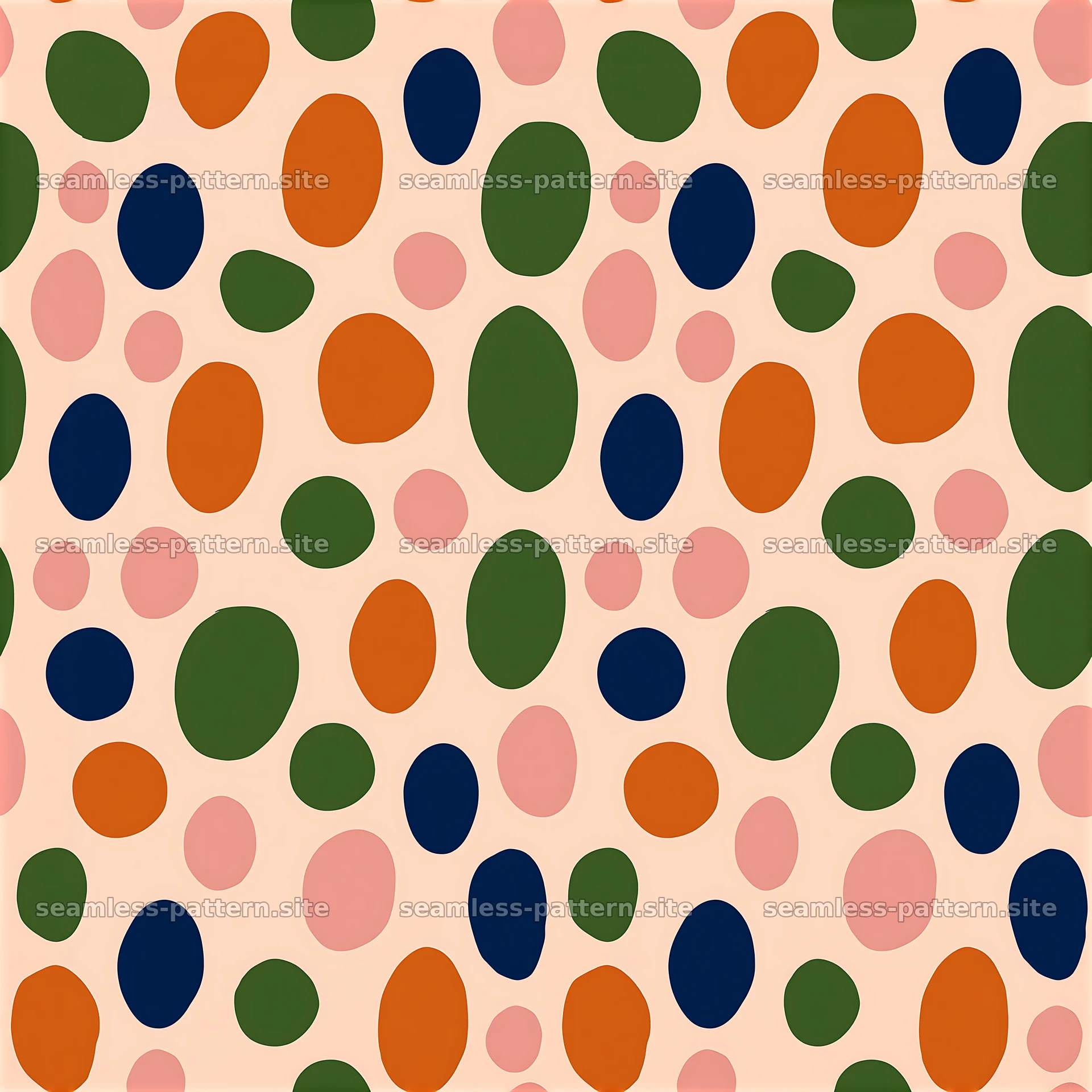 Colorful Organic Oval Dot Seamless Pattern — seamless tileable pattern at 8192x8192