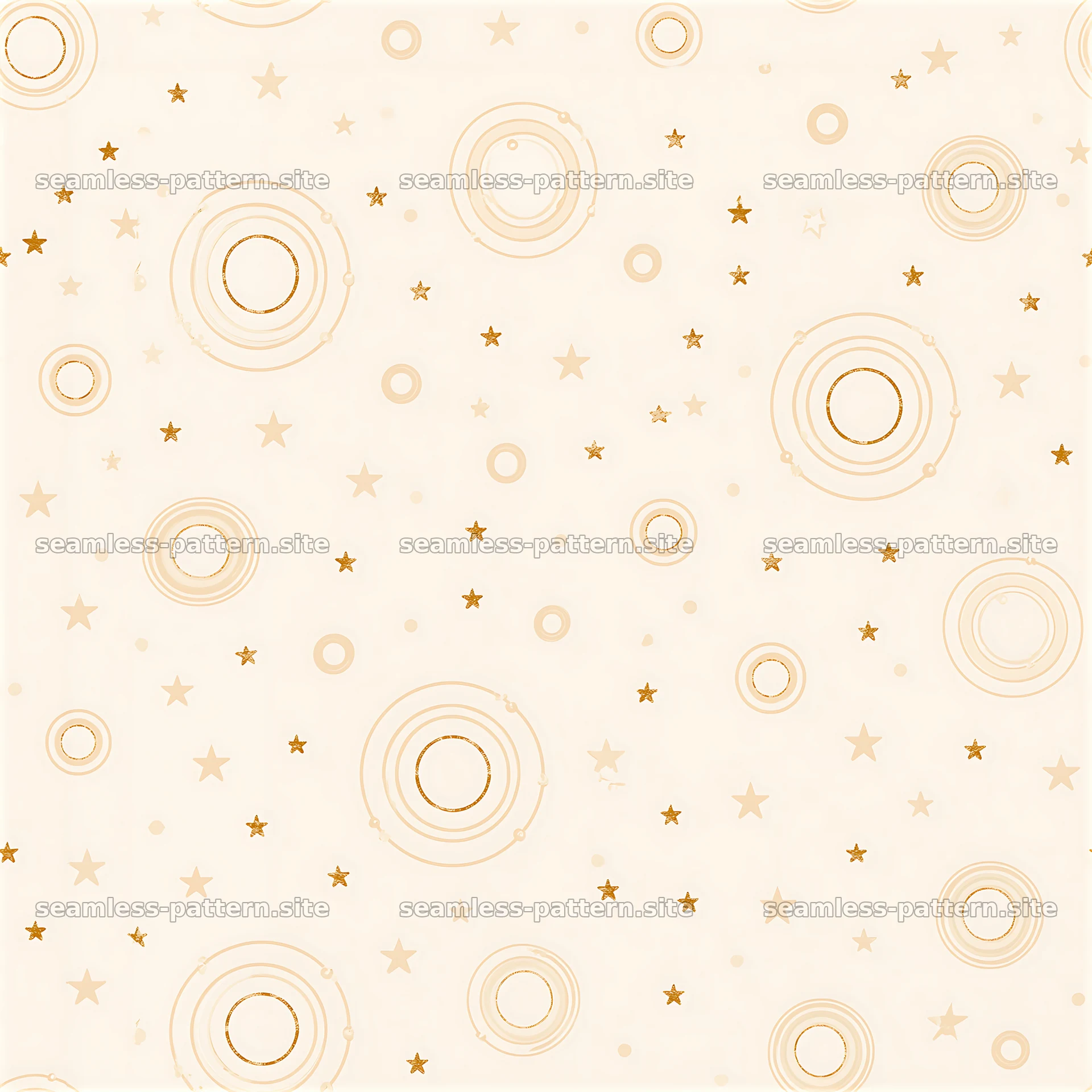 Tileable texture featuring golden halos and soft stars in a smooth — seamless tileable pattern at 8192x8192