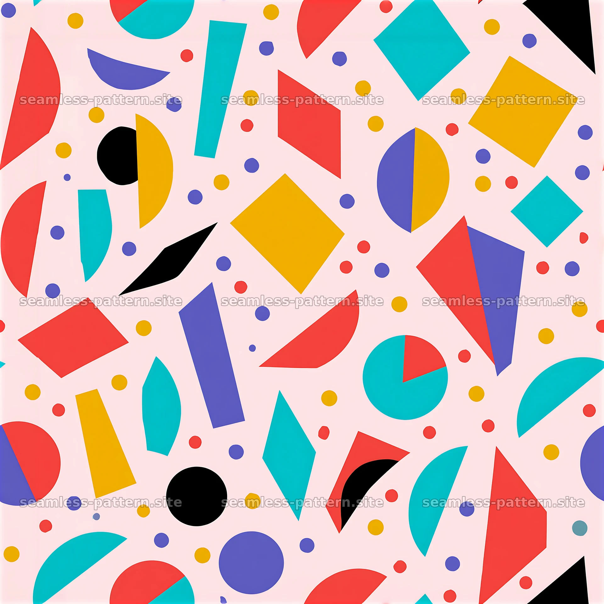 Colorful Abstract Geometric Shapes Seamless Pattern — seamless tileable pattern at 8192x8192