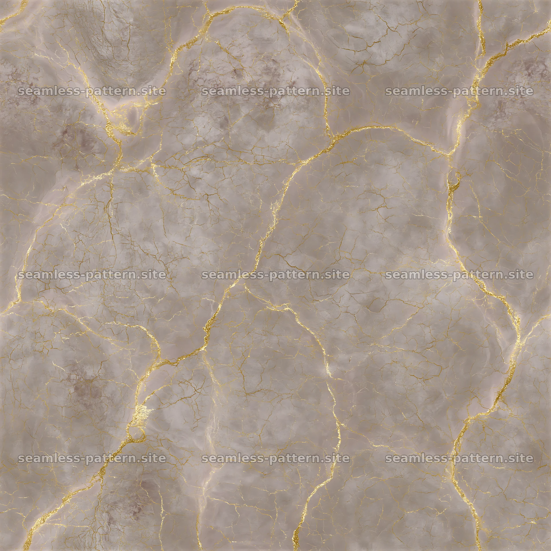 Seamless cracked gold veined marble pattern with gray base — seamless tileable pattern at 8192x8192