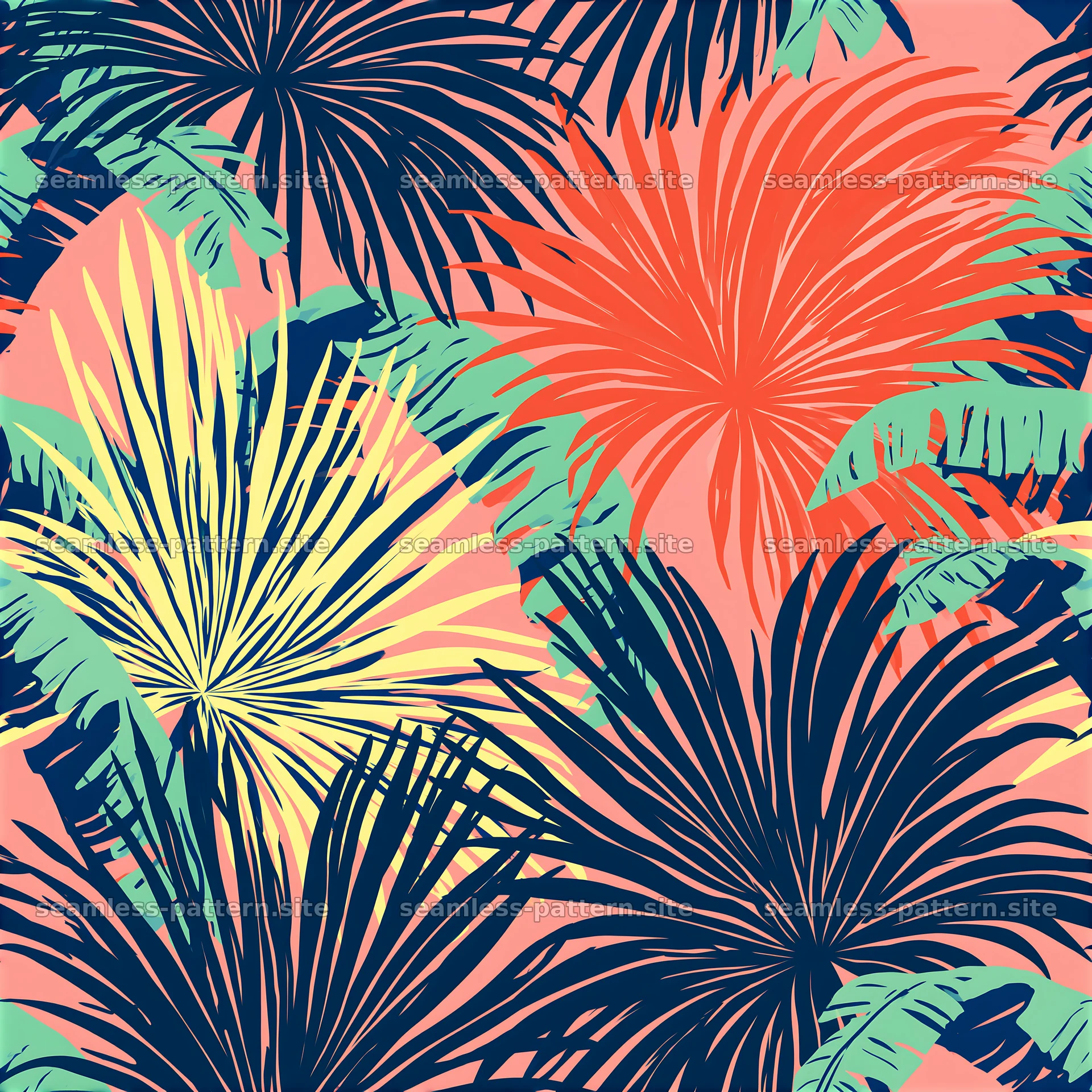 Bold tropical leaves seamless pattern design for various uses — seamless tileable pattern at 8192x8192