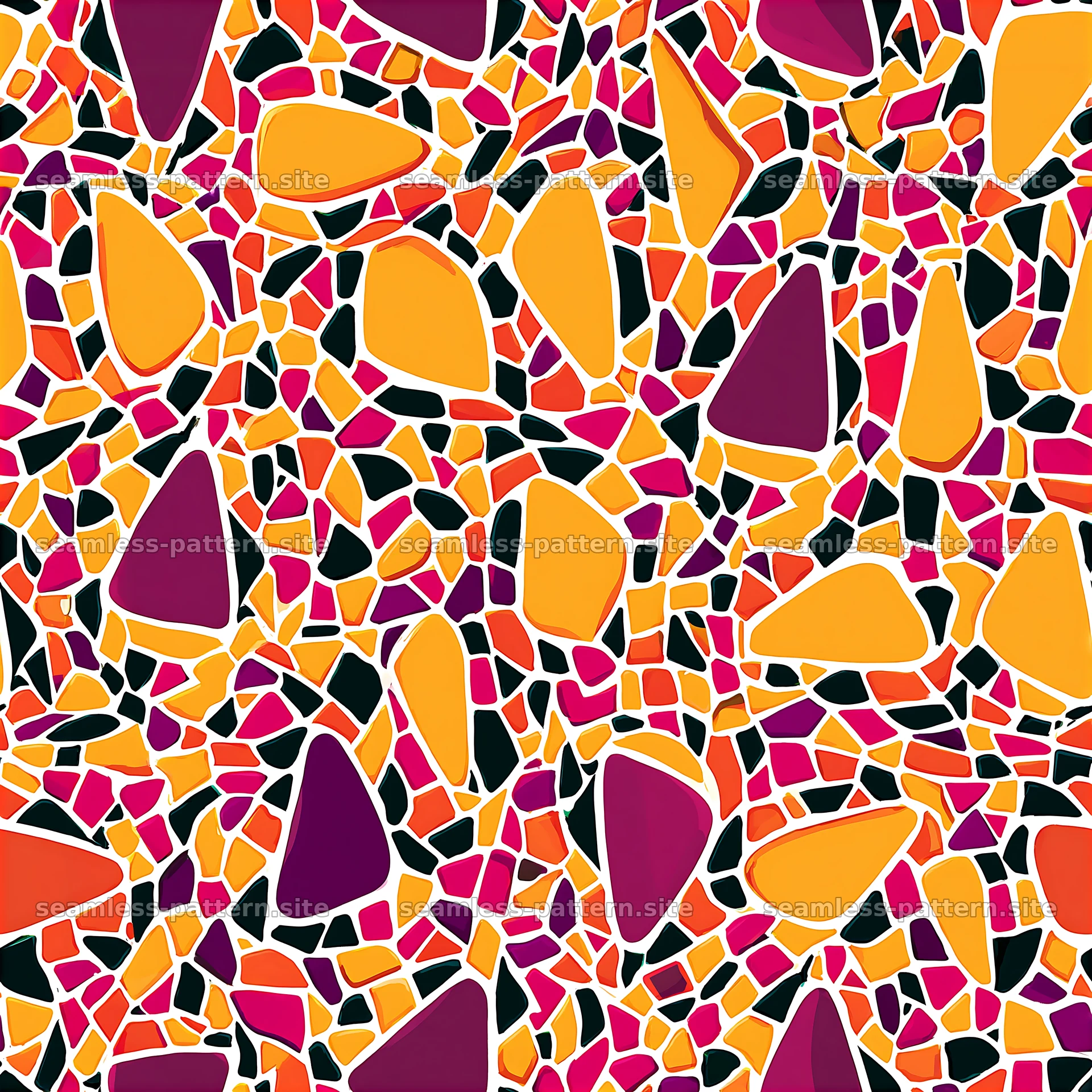 Colorful mosaic seamless pattern with abstract shapes — seamless tileable pattern at 8192x8192