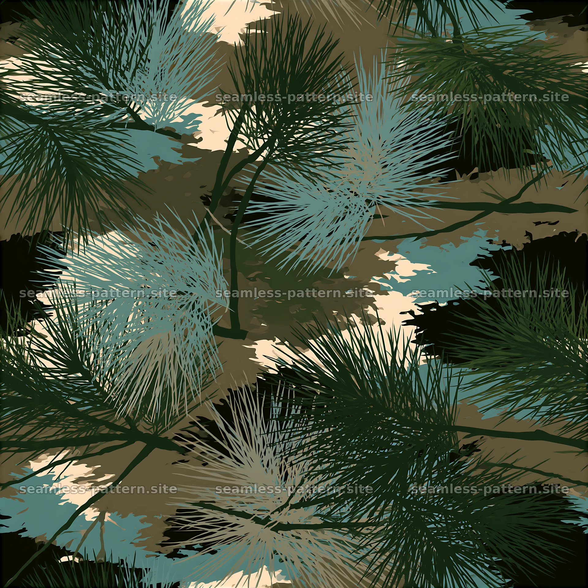 Seamless camouflage military pattern with foliage and muted colors — seamless tileable pattern at 8192x8192