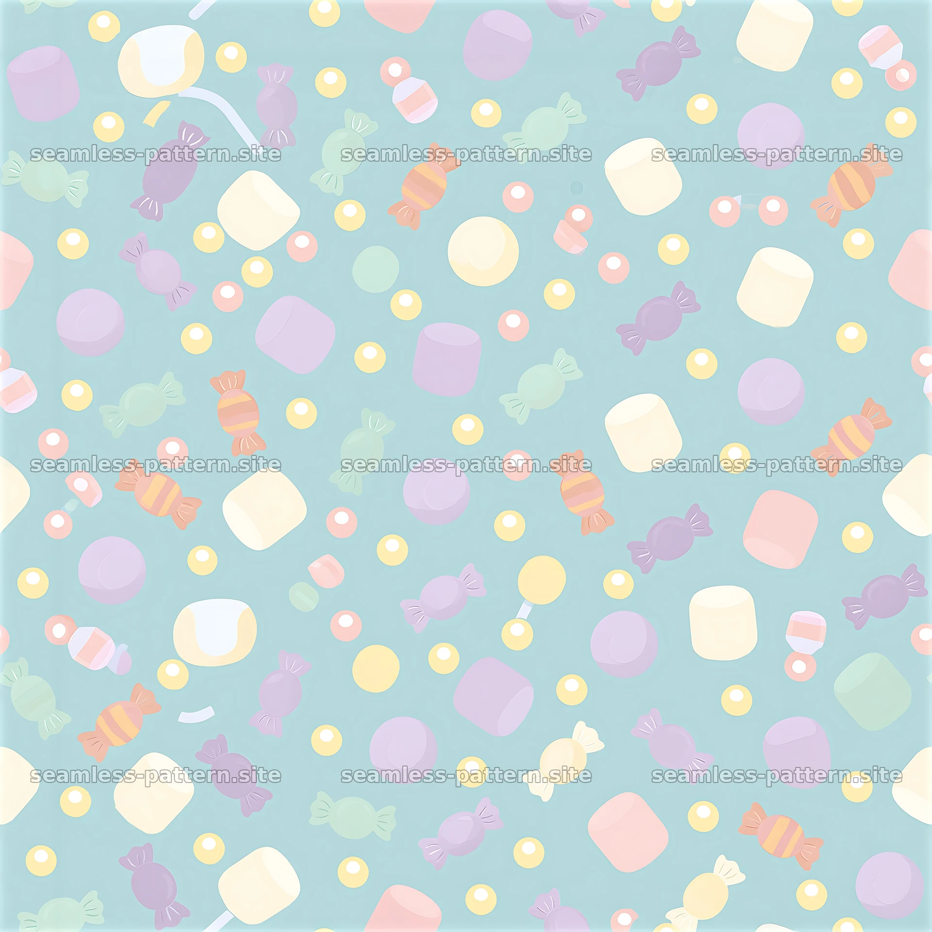 Cute pastel candy seamless pattern — seamless tileable pattern at 8192x8192