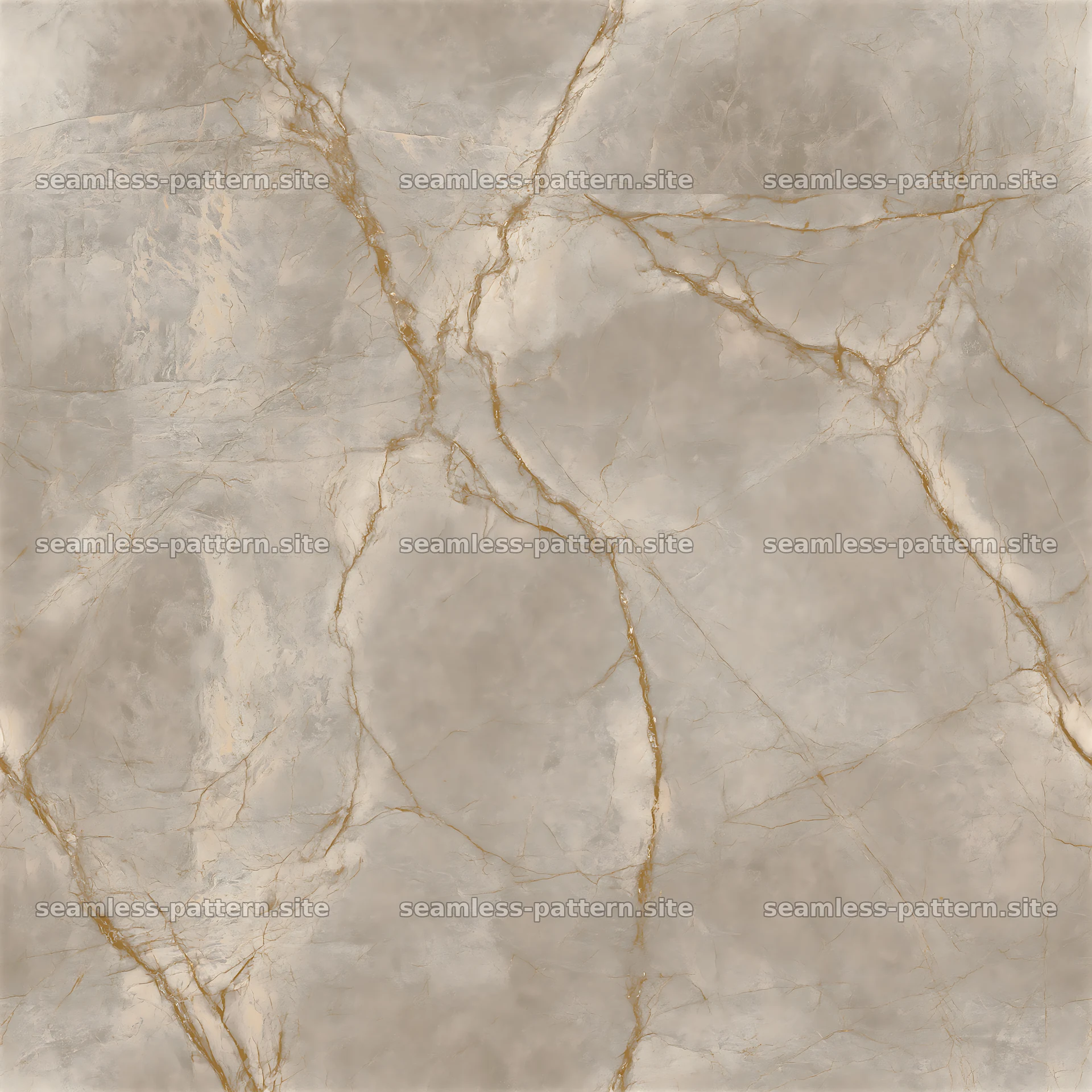 Seamless marble slab texture with gold veins in light beige tones — seamless tileable pattern at 8192x8192