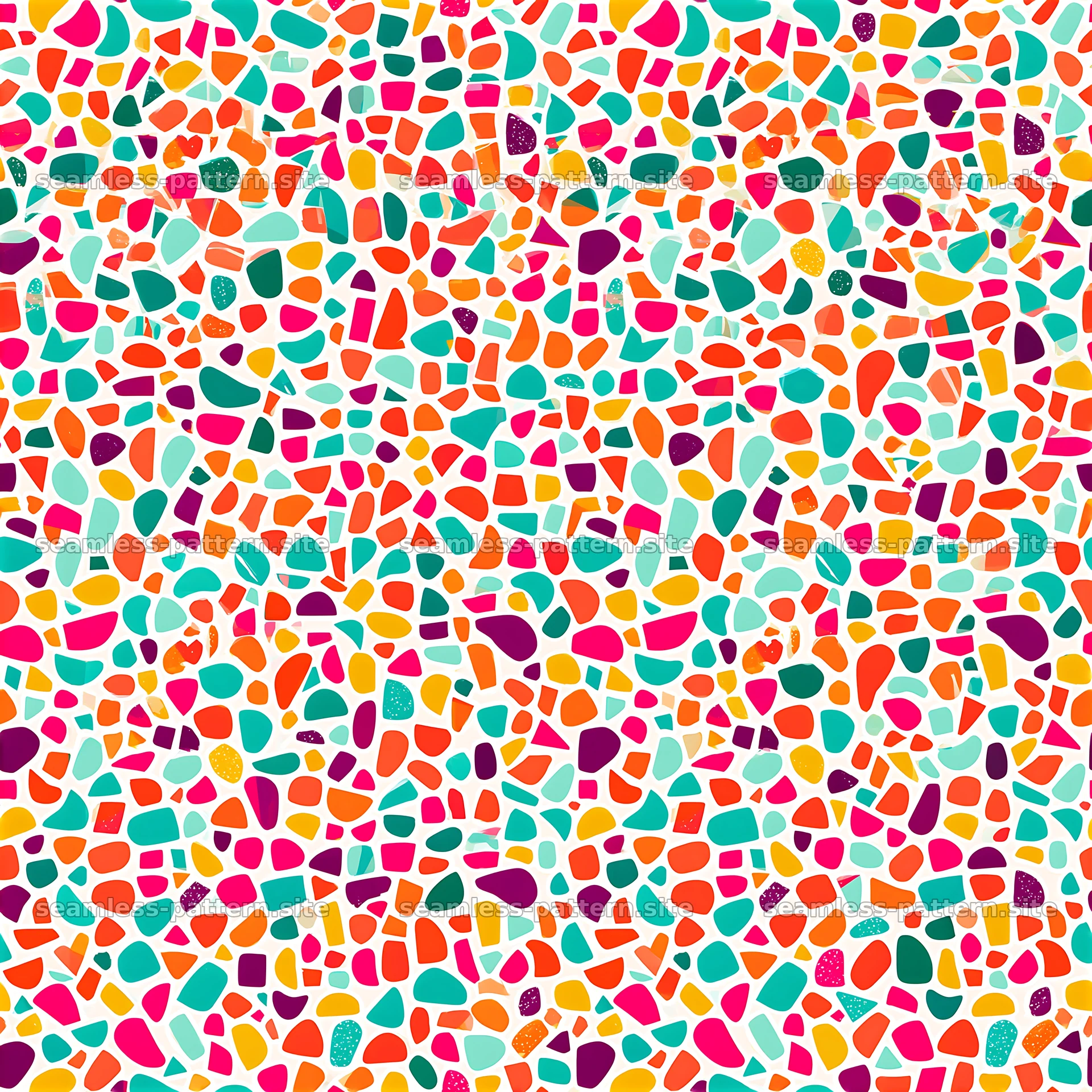Funky colorful abstract seamless pattern with bright shapes — seamless tileable pattern at 8192x8192