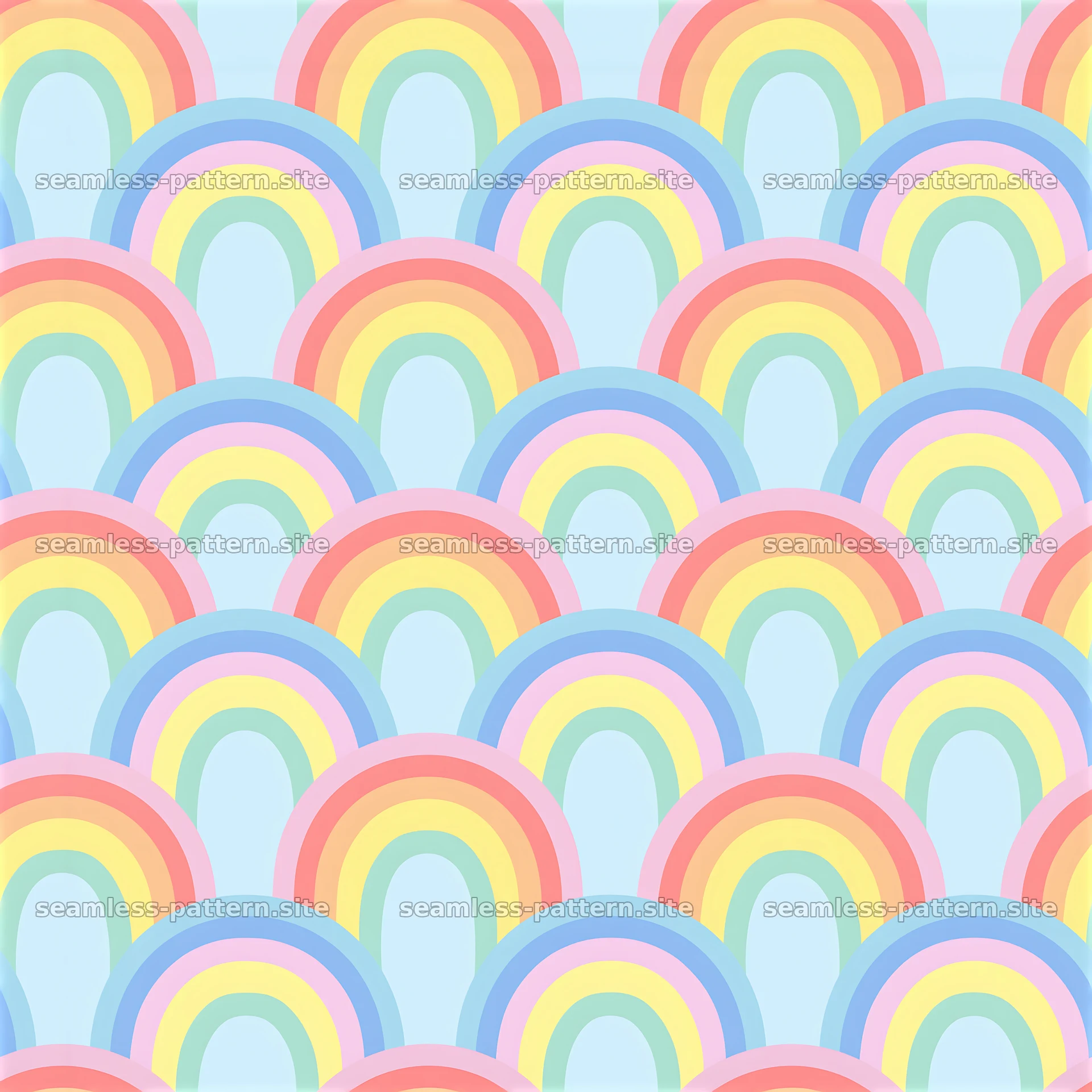 Cute pastel rainbow seamless pattern — seamless tileable pattern at 8192x8192