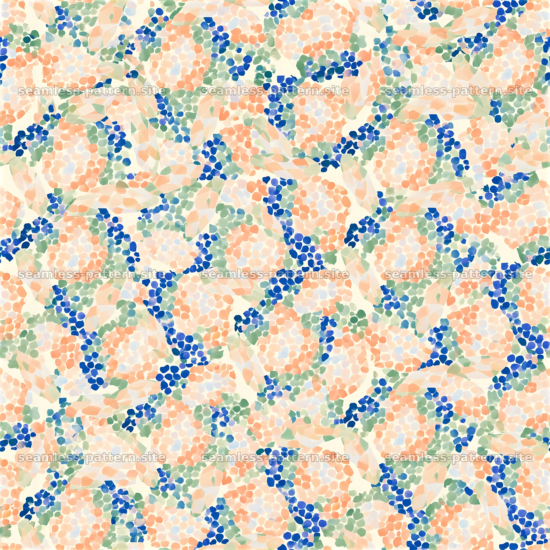 Floral seamless pattern with pastel colors and scattered shapes — seamless tileable pattern at 8192x8192