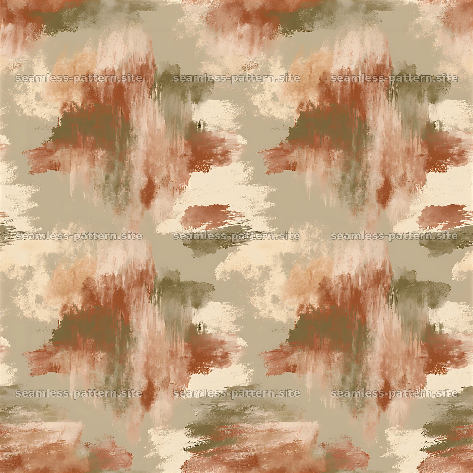 Repeat watercolor brush texture in earthy tones — seamless tileable pattern at 8192x8192