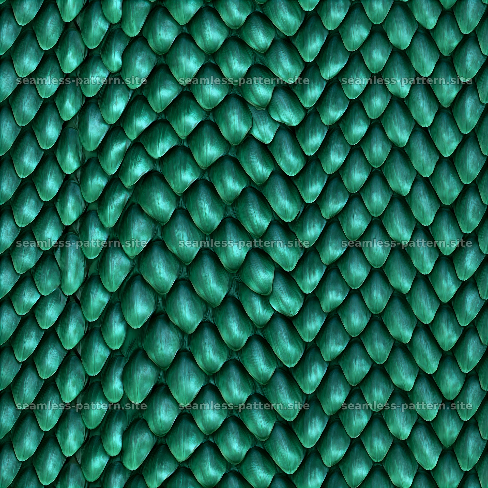 Seamless emerald snake scale texture in detailed green pattern — seamless tileable pattern at 8192x8192
