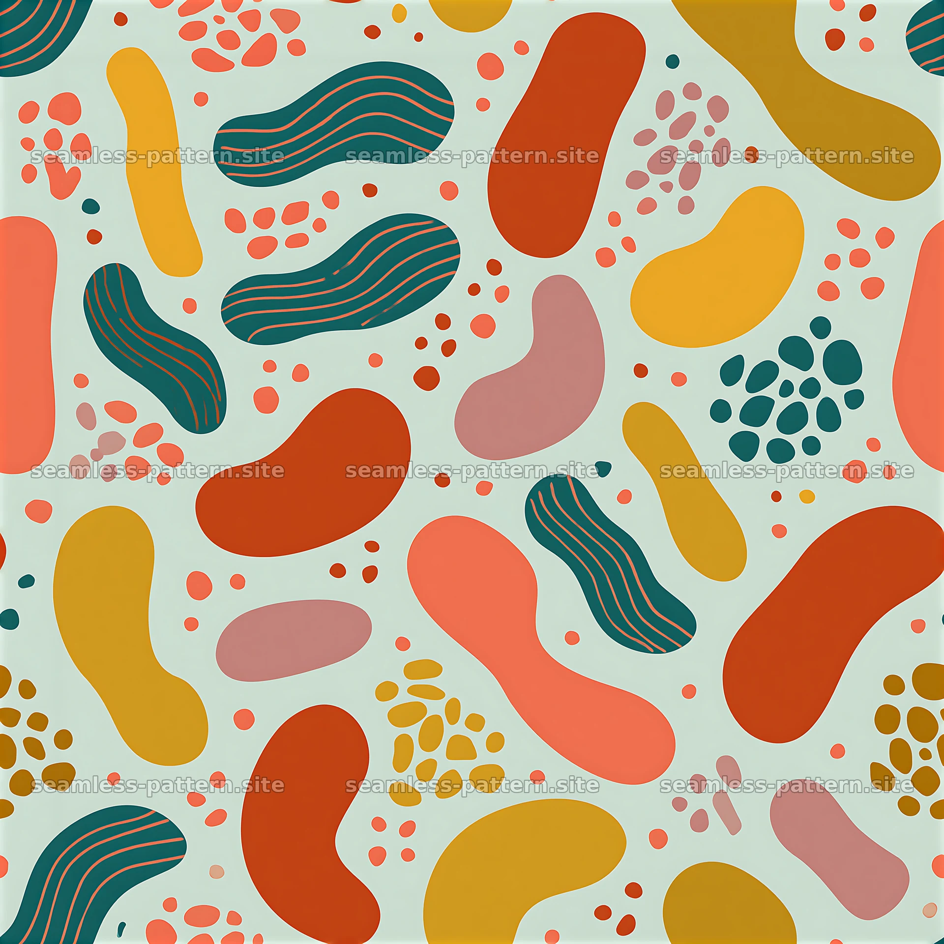 Bright scattered organic shapes for modern surface design — seamless tileable pattern at 8192x8192