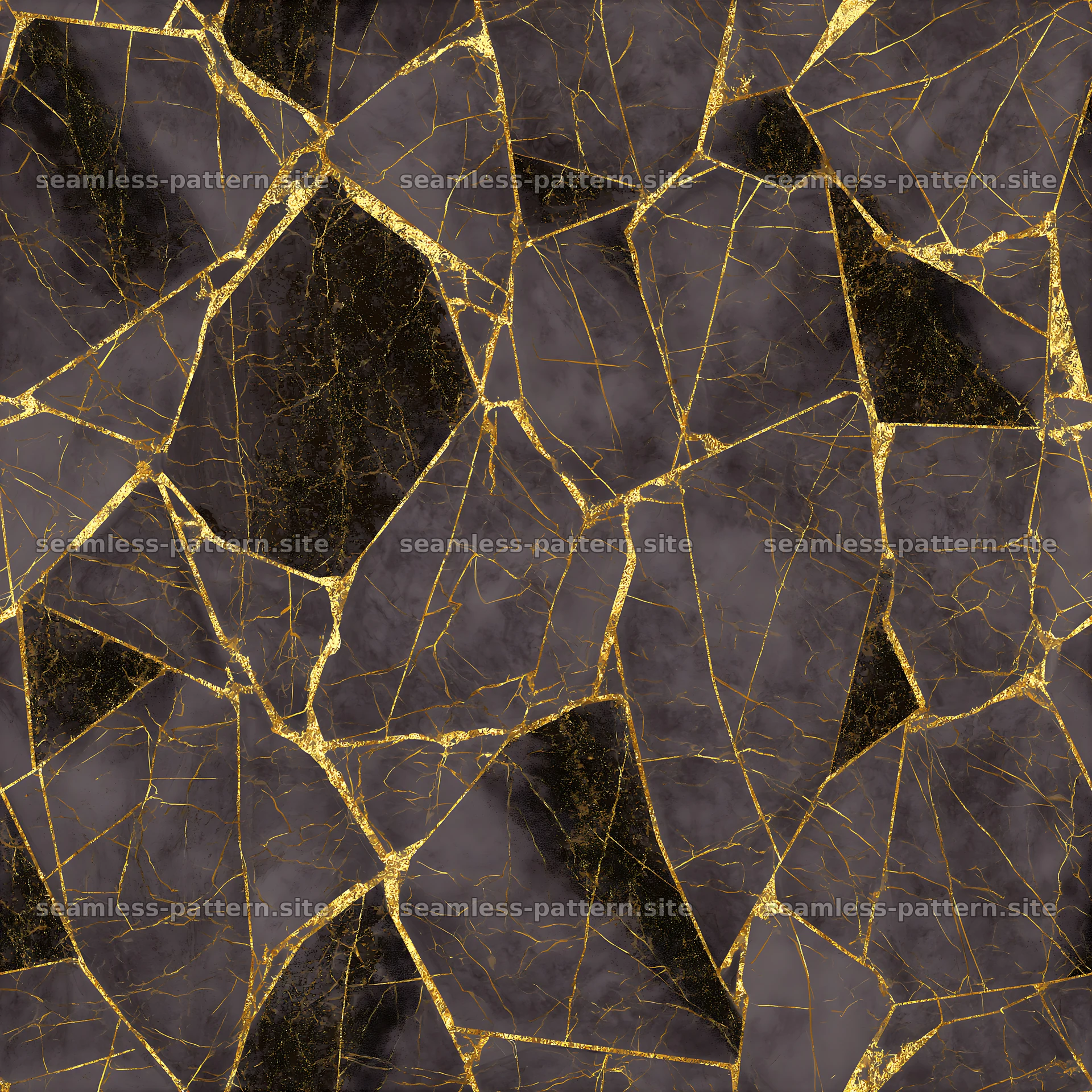 Gold thread vein seamless texture on dark background — seamless tileable pattern at 8192x8192