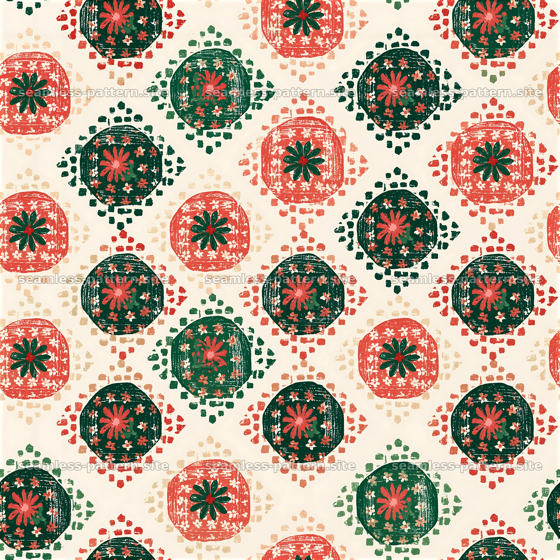Colorful Floral Quilt-Inspired Seamless Pattern — seamless tileable pattern at 8192x8192