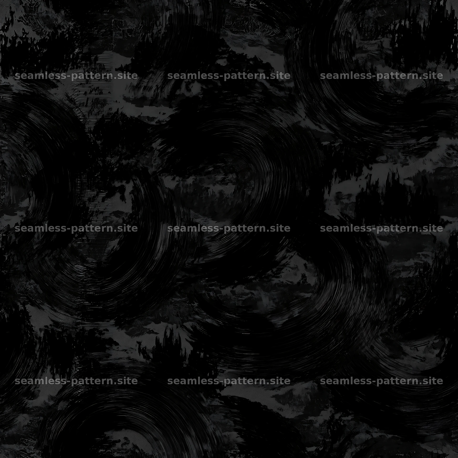 Seamless black camouflage brushstroke pattern — seamless tileable pattern