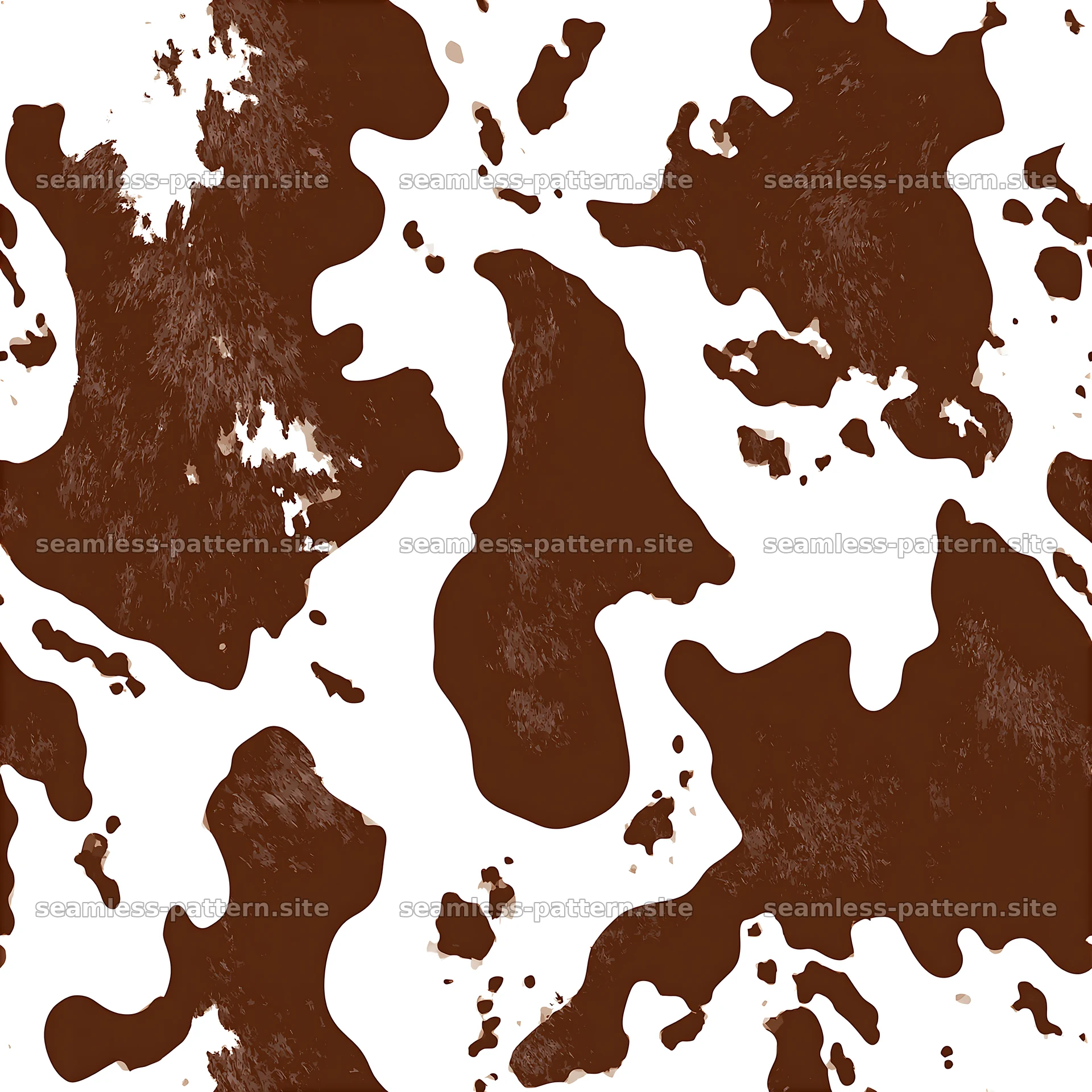 Seamless brown and white cowhide pattern creates an organic feel — seamless tileable pattern at 8192x8192