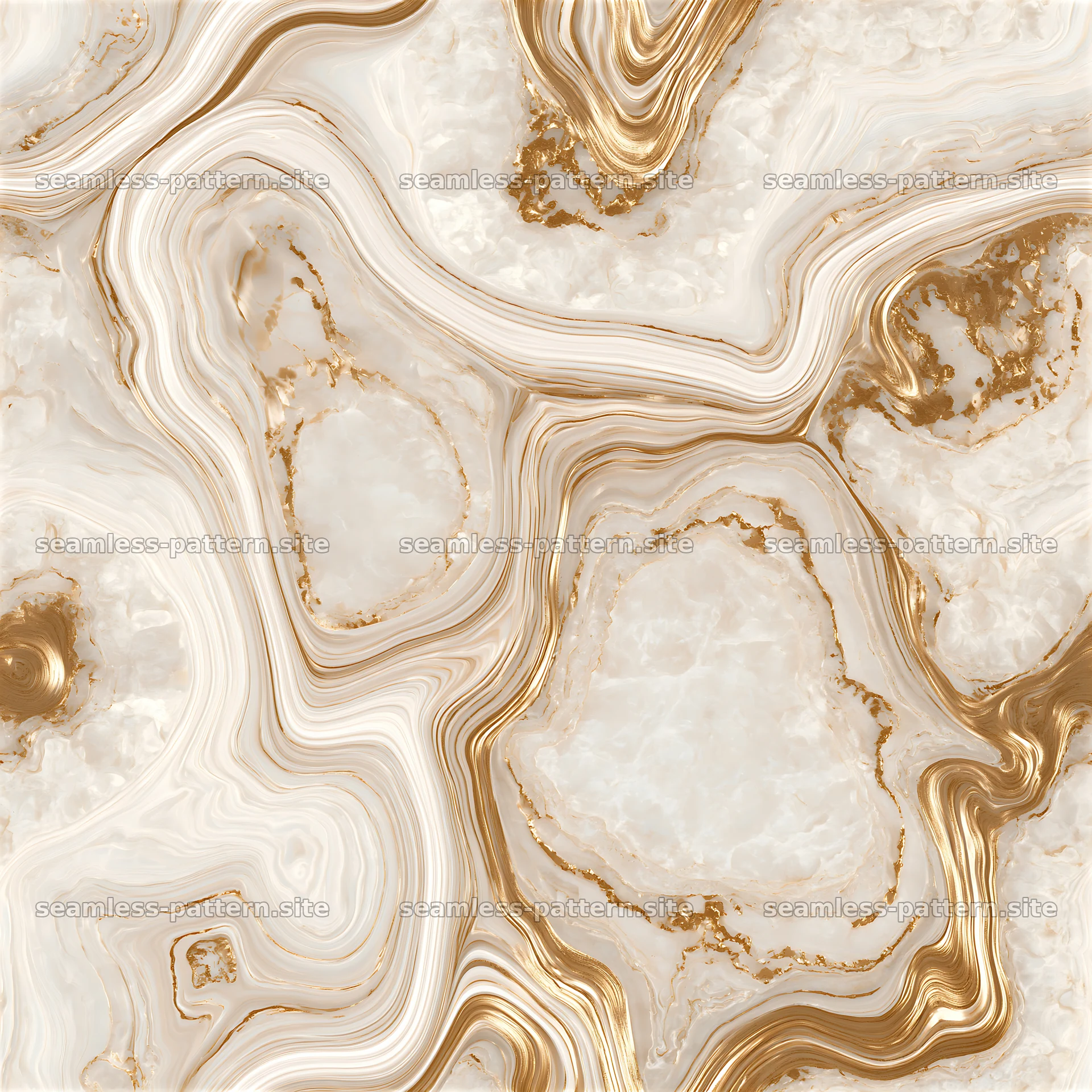 Seamless ivory marble texture with gold veining — seamless tileable pattern at 8192x8192