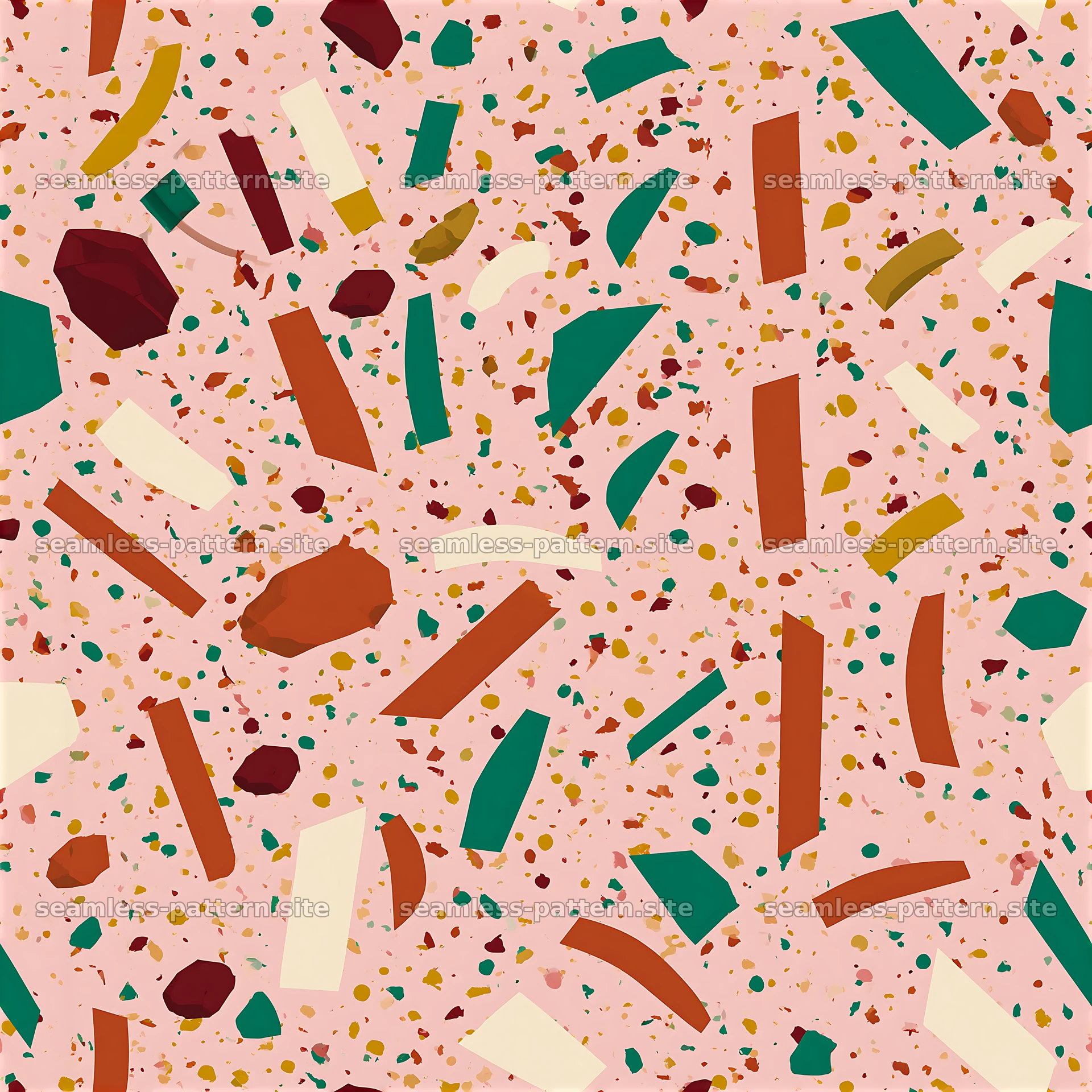 Funky terrazzo seamless texture pattern with colorful shapes and — seamless tileable pattern at 8192x8192