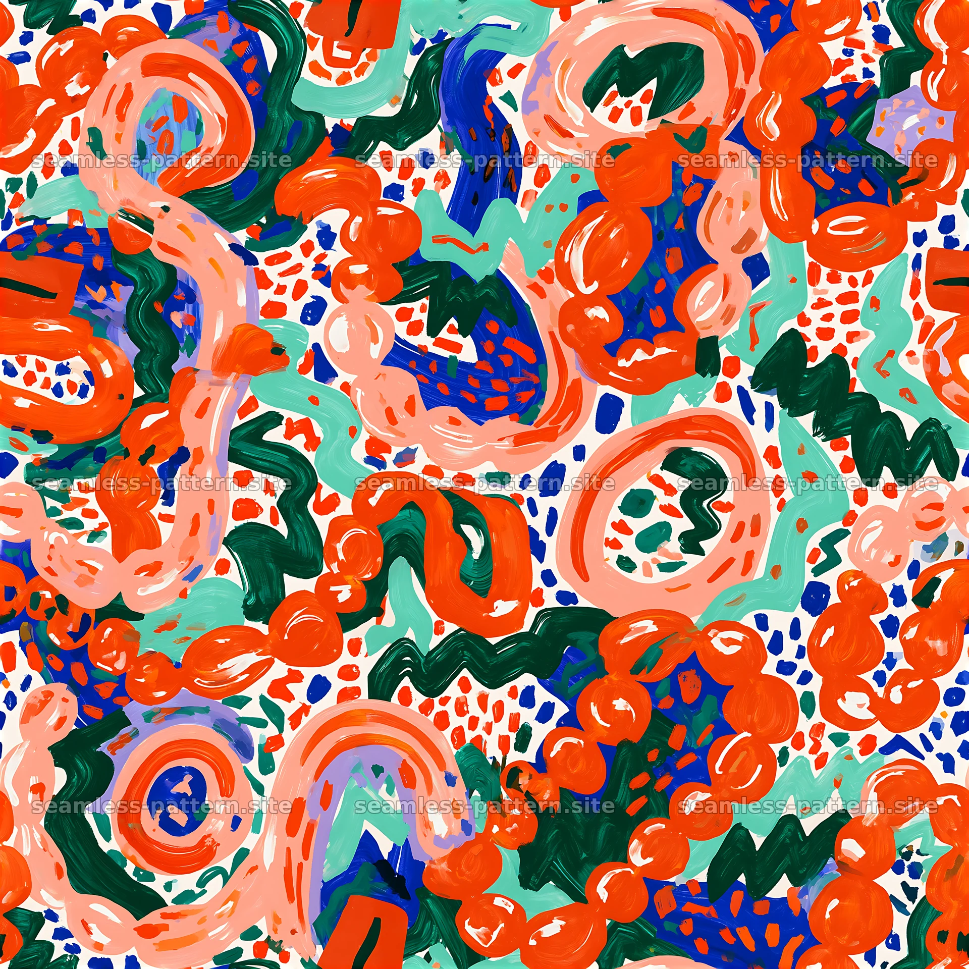 Funky Rainbow Abstract Brushstroke Seamless Pattern — seamless tileable pattern at 8192x8192
