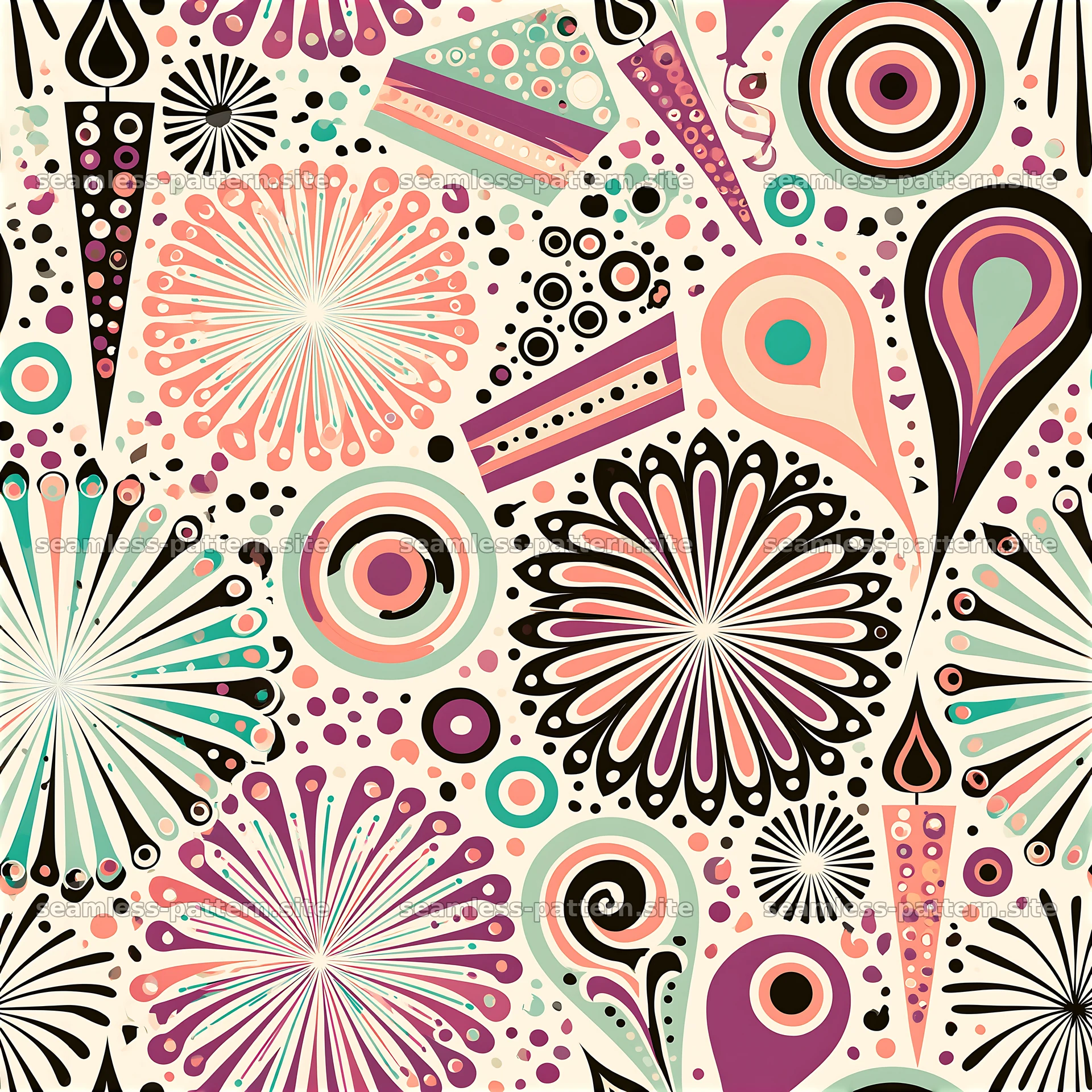 Colorful abstract design with shapes and patterns — seamless tileable pattern at 8192x8192