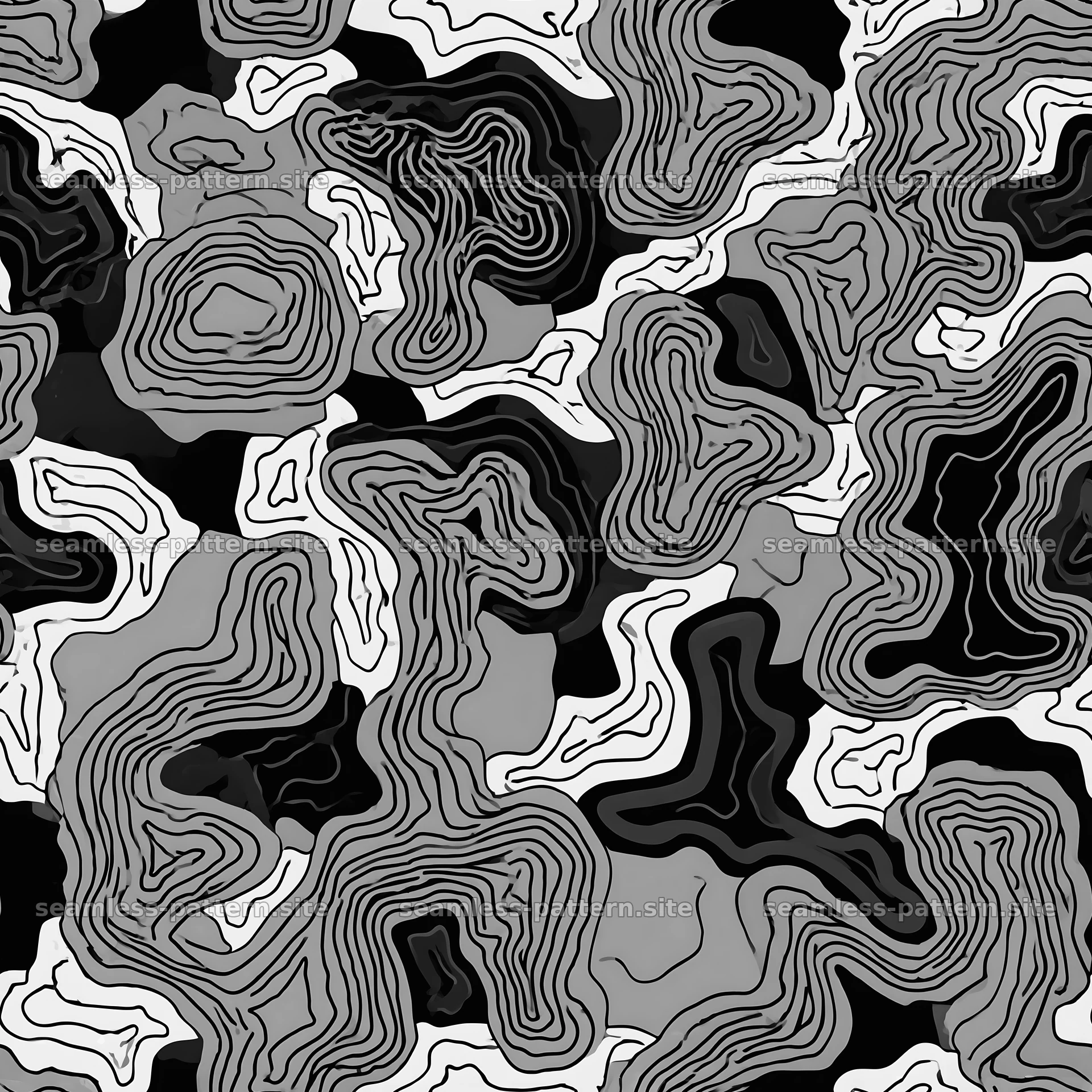 Seamless streetwear camouflage pattern in black and white — seamless tileable pattern