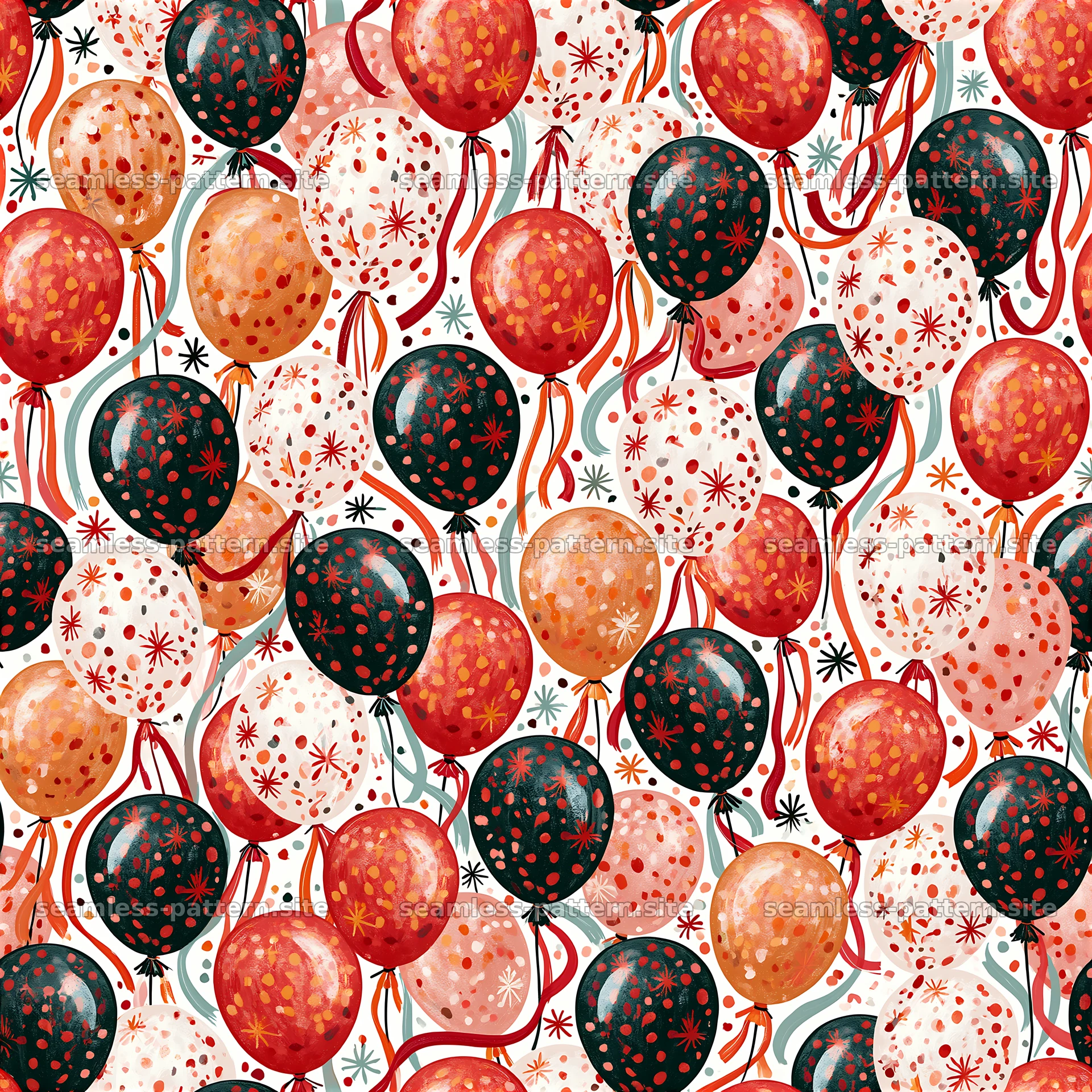 Colorful Balloon Celebration Seamless Pattern — seamless tileable pattern at 8192x8192