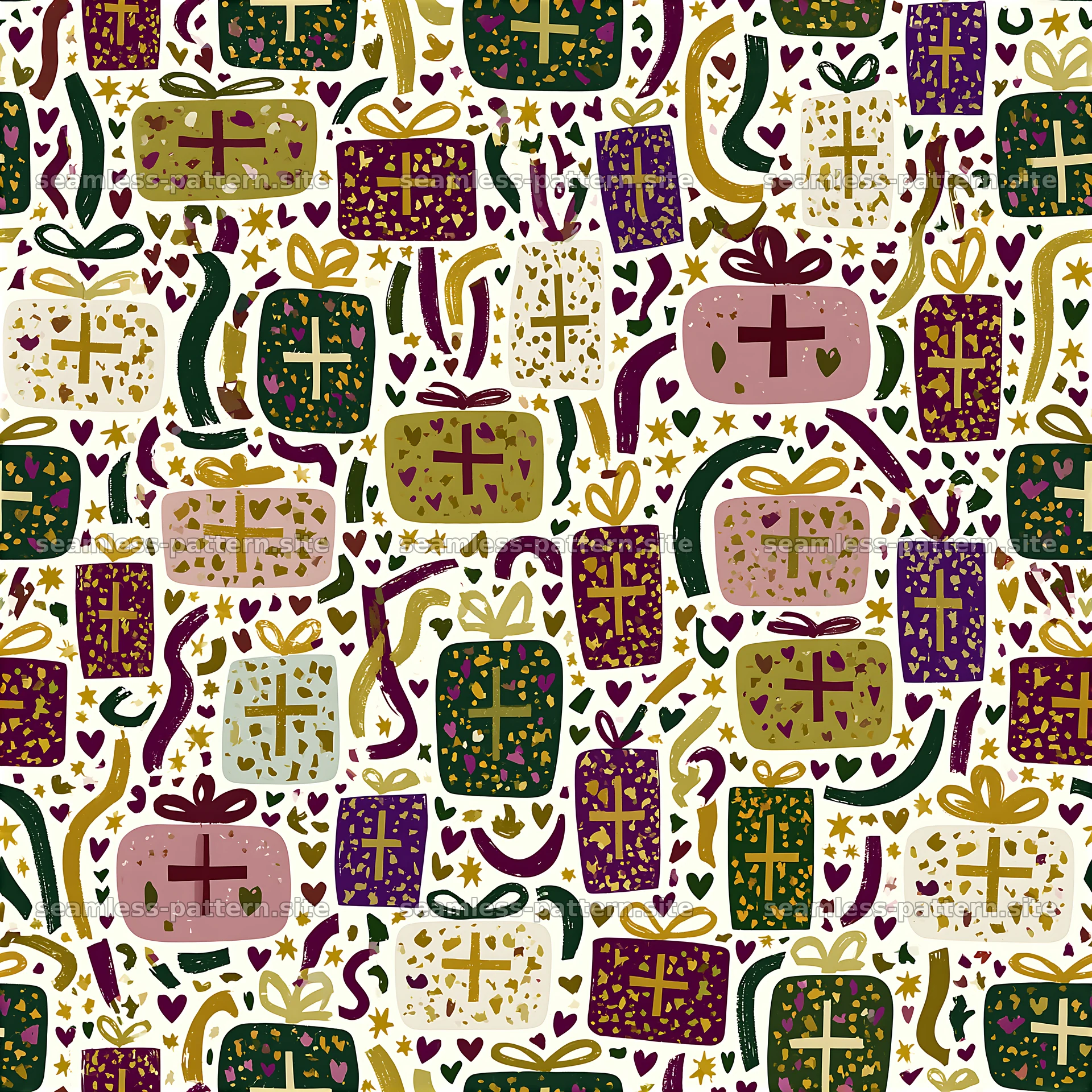 Colorful Birthday Gift Box Seamless Pattern — seamless tileable pattern at 8192x8192