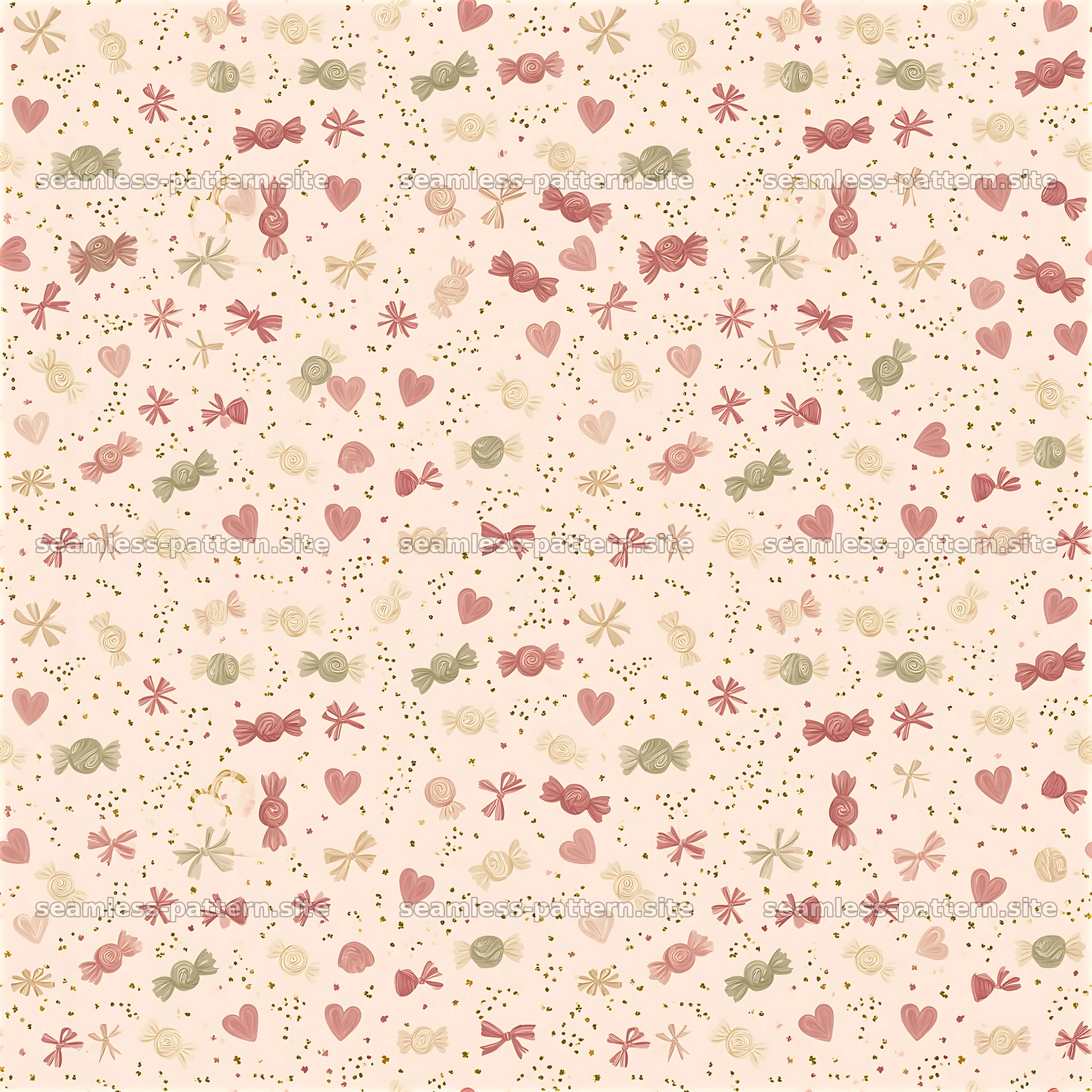 Pastel Candy and Heart Seamless Pattern — seamless tileable pattern at 8192x8192
