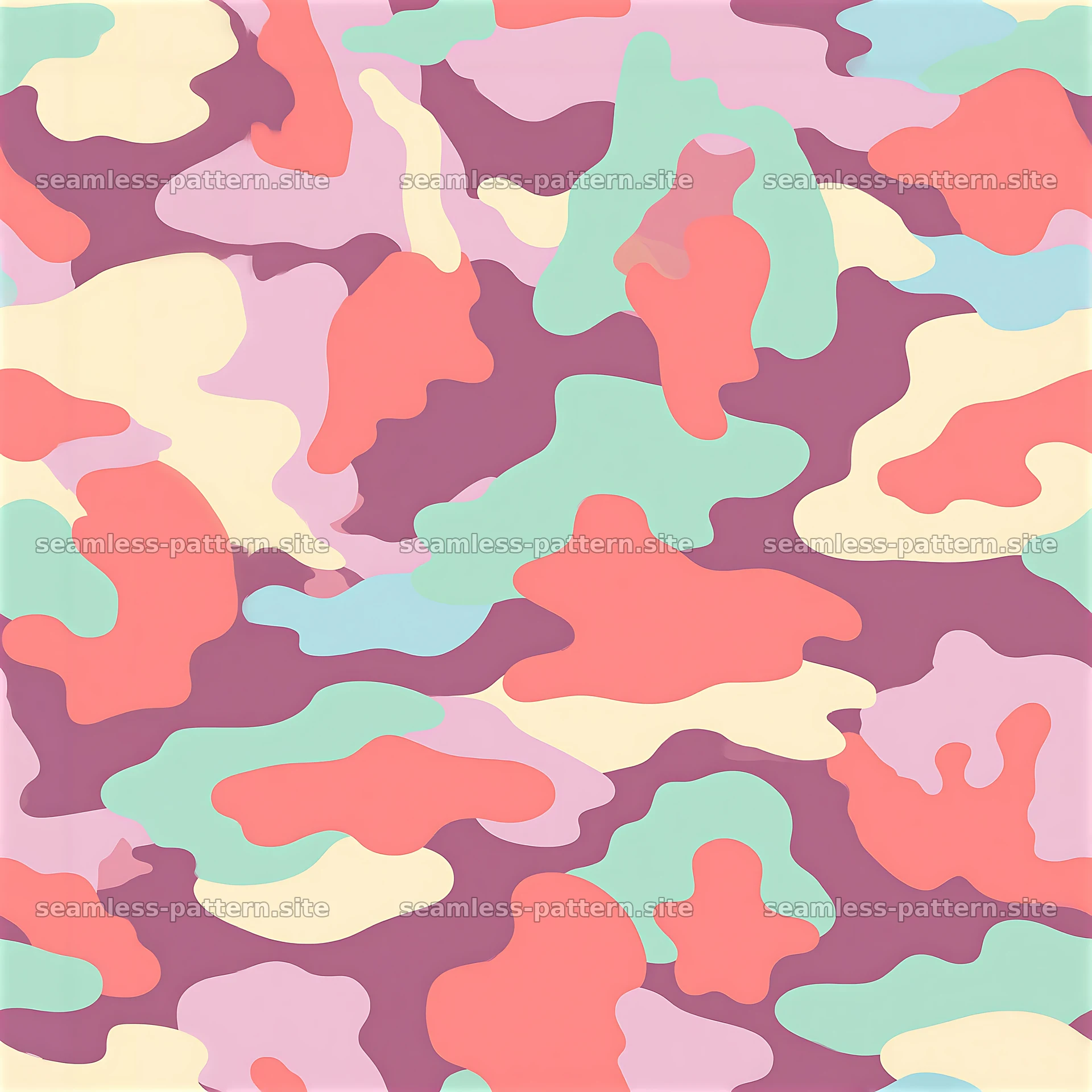 Seamless camouflage pattern with pastel organic shapes for apparel — seamless tileable pattern at 8192x8192