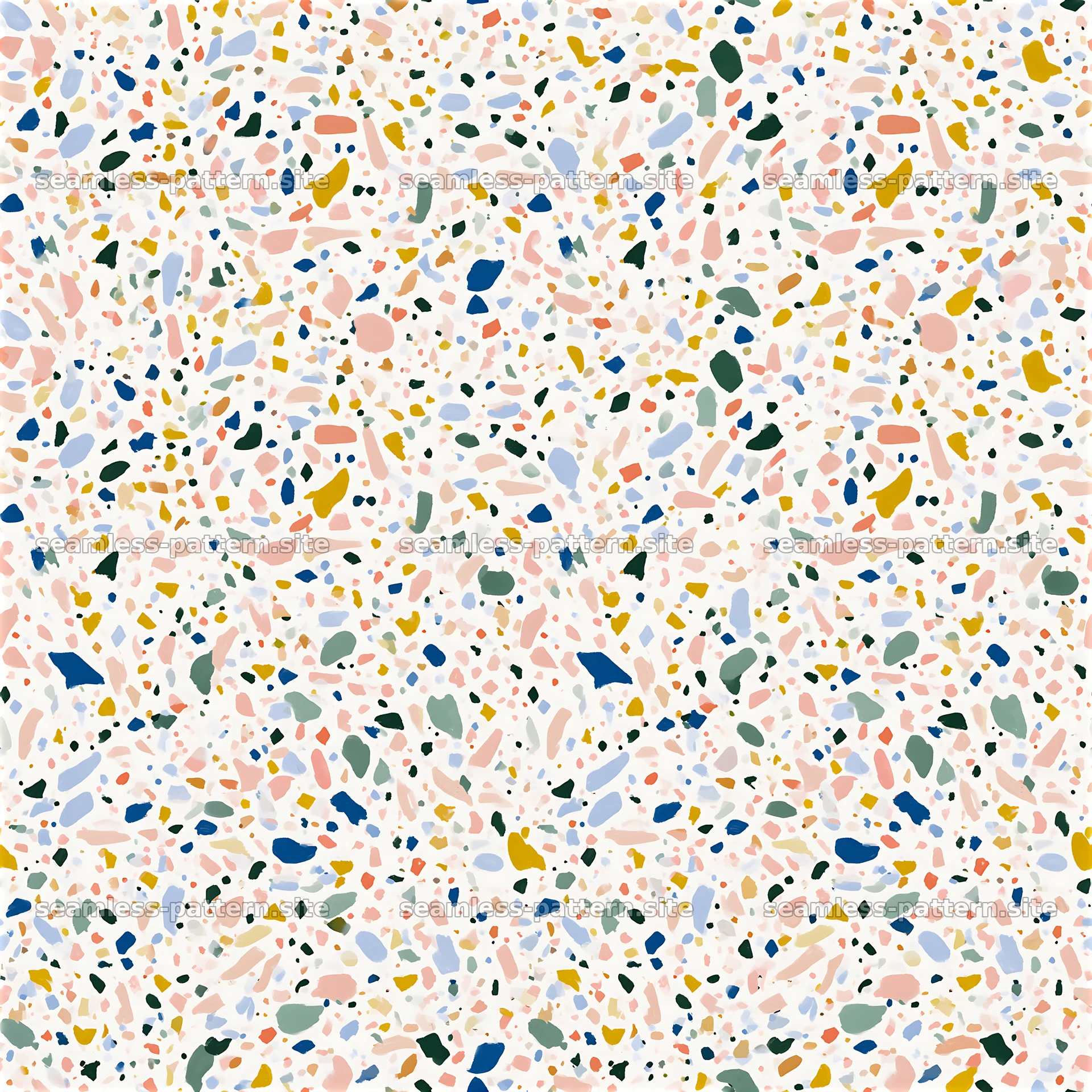 Colorful abstract seamless pattern with varying shapes and sizes — seamless tileable pattern at 8192x8192
