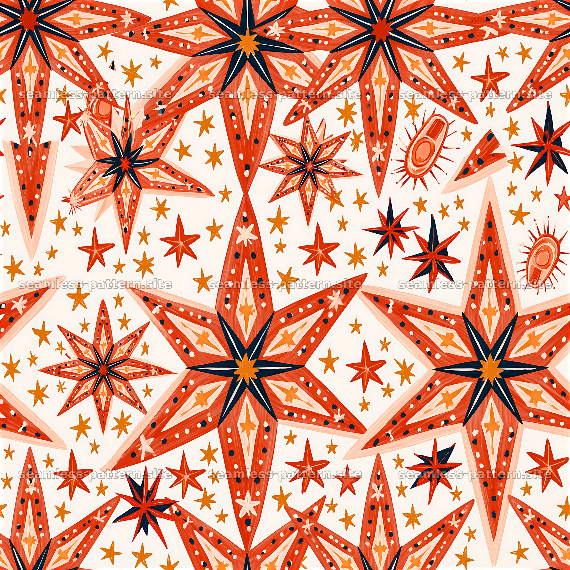 Colorful stars design for festive celebrations and decorations — seamless tileable pattern at 8192x8192