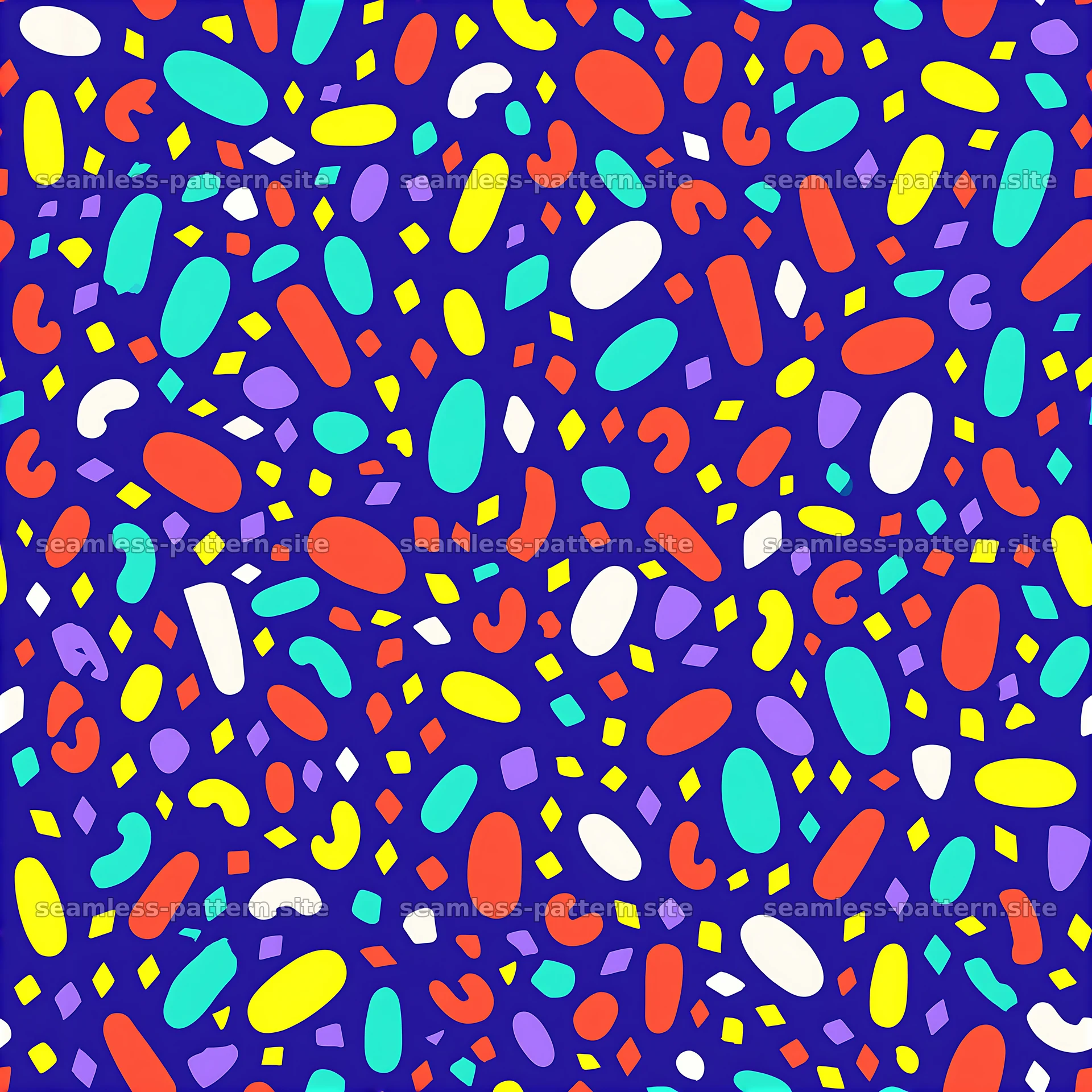 Playful Colorful Confetti Seamless Pattern — seamless tileable pattern at 8192x8192