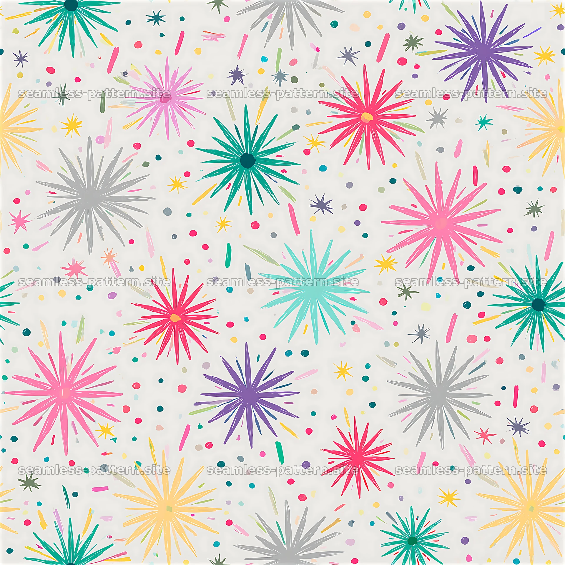 Multicolor abstract stars seamless pattern for vibrant design — seamless tileable pattern at 8192x8192