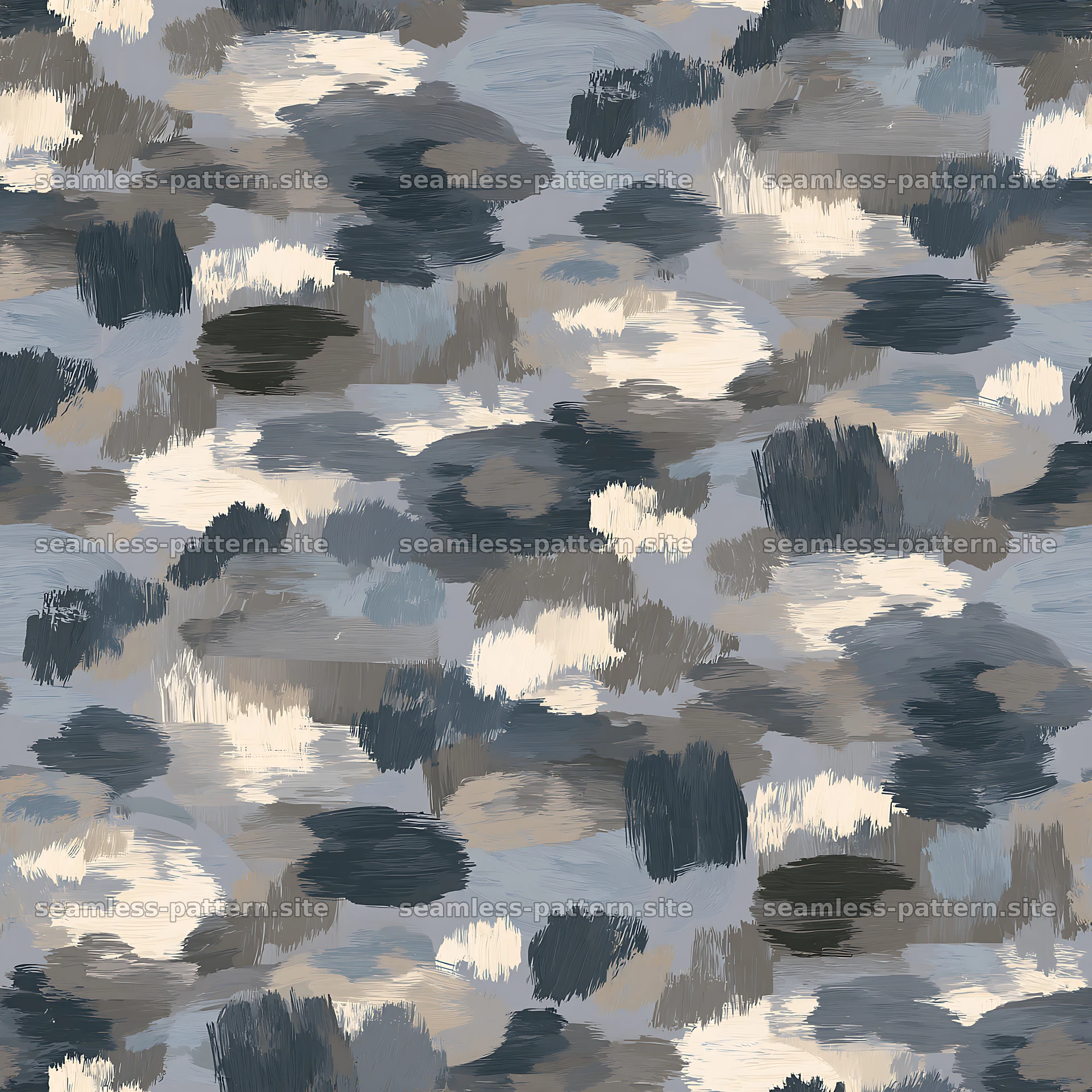 Seamless gray camouflage brushstroke pattern for textiles — seamless tileable pattern