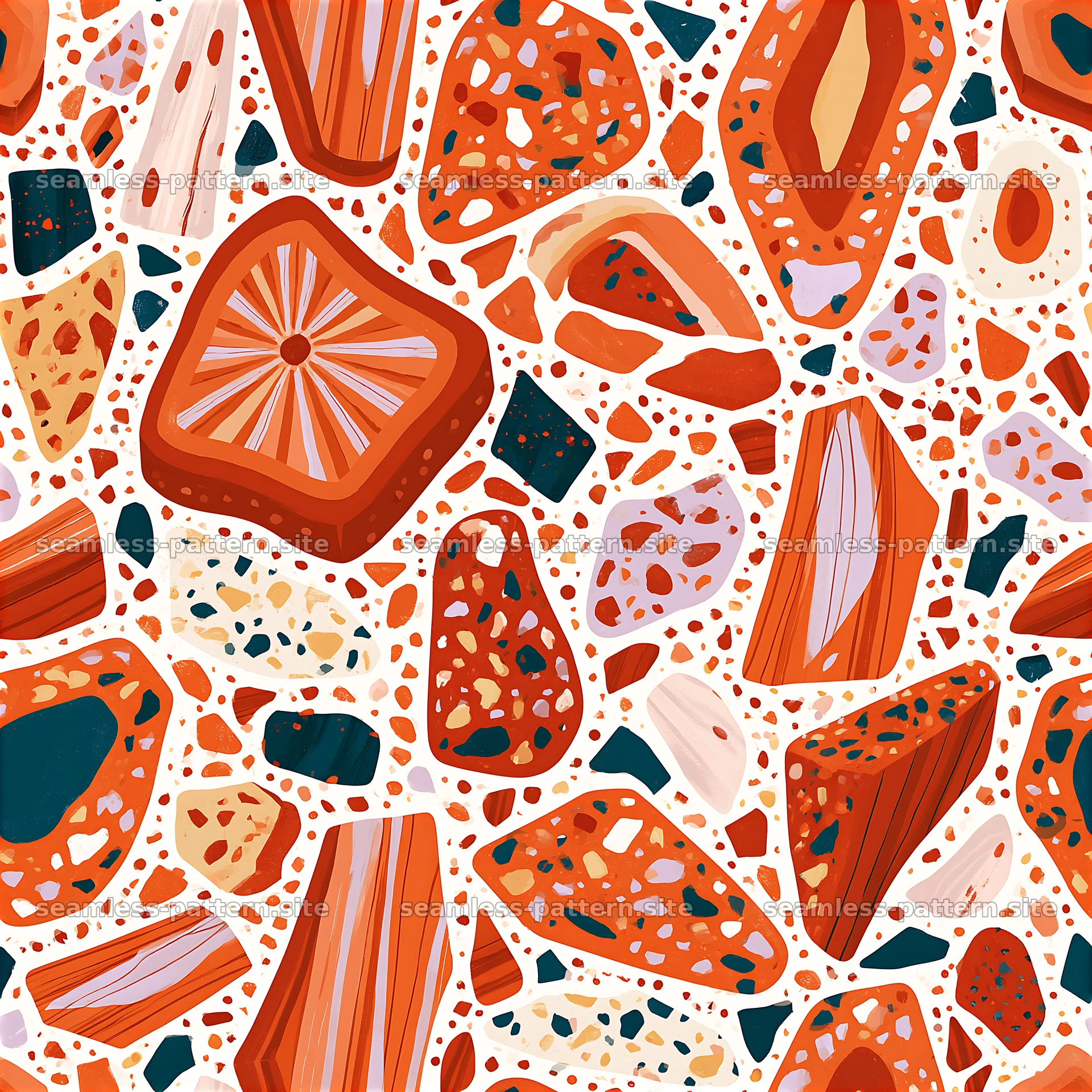 Colorful terrazzo seamless pattern with various shapes — seamless tileable pattern at 8192x8192