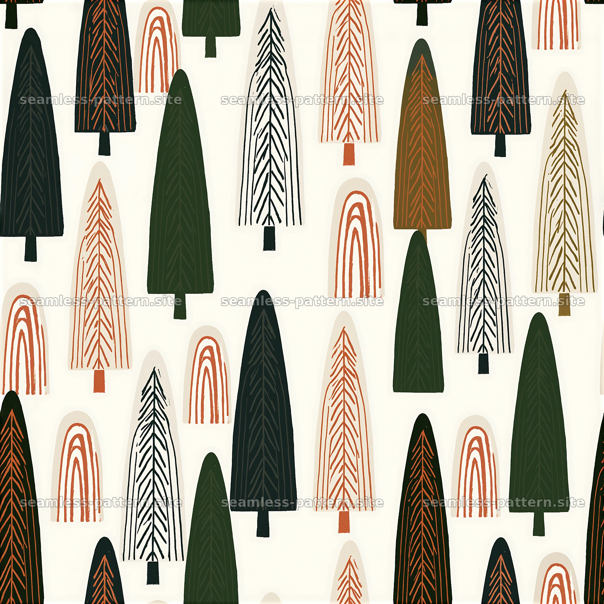 Seamless Abstract Christmas Tree Pattern — seamless tileable pattern at 8192x8192