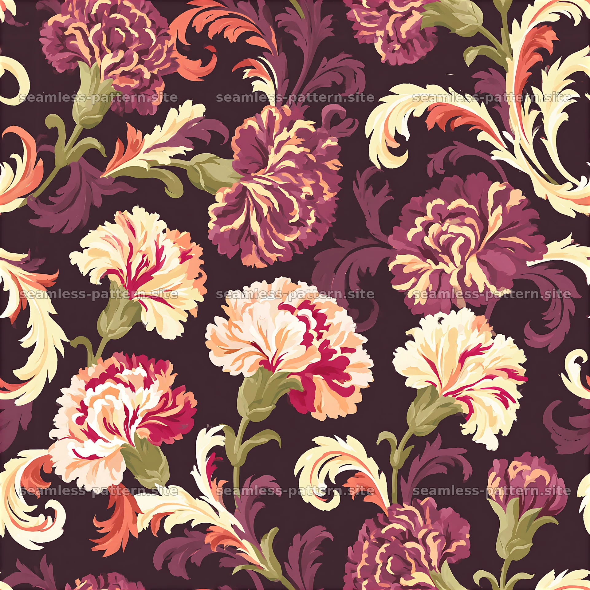 Bold floral seamless pattern creates a vibrant backdrop for design — seamless tileable pattern at 8192x8192