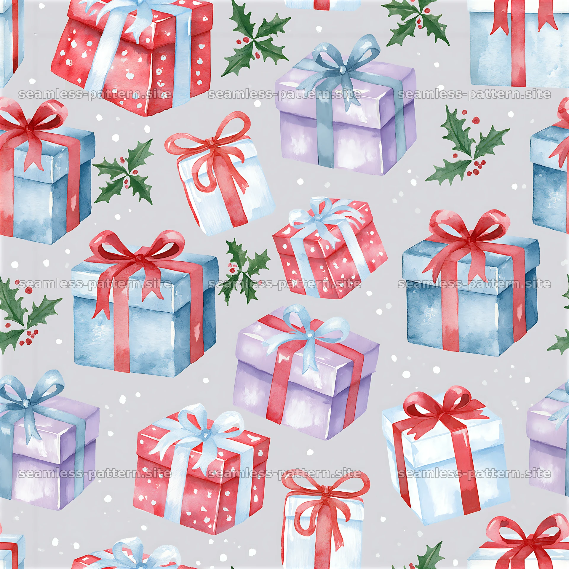Tileable texture with festive present boxes in seamless pattern design — seamless tileable pattern at 8192x8192