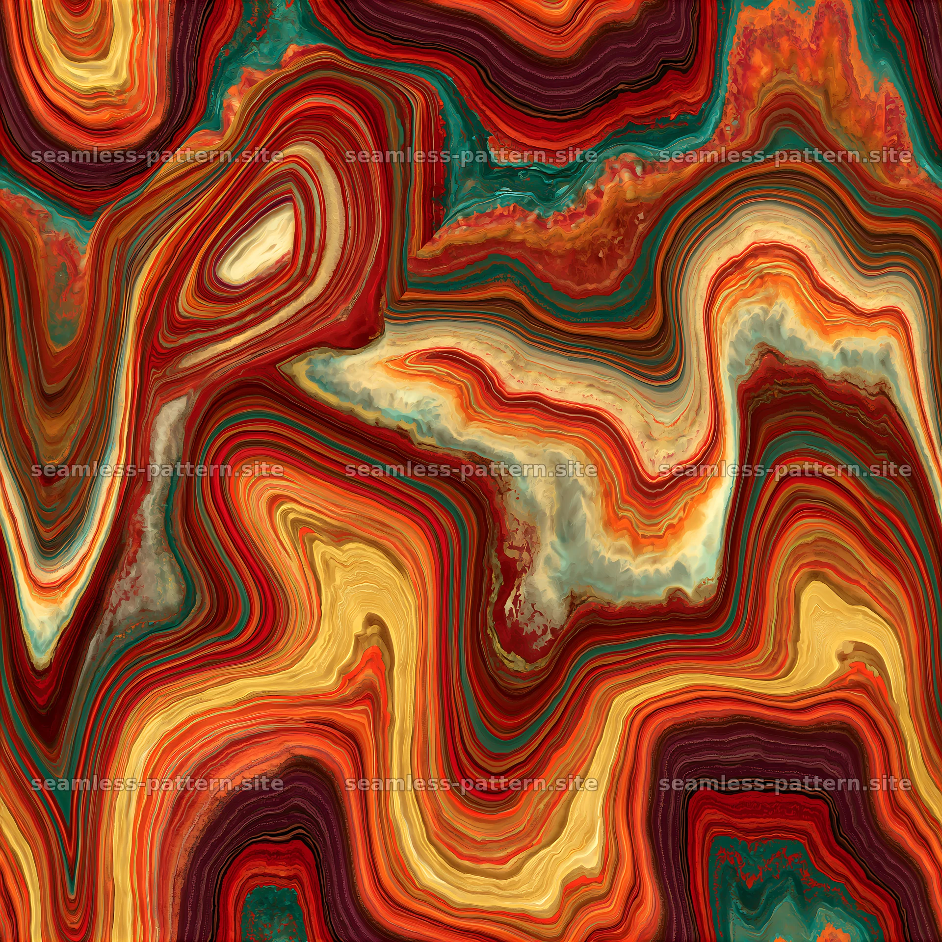 Colorful marble seamless texture with swirls and bold patterns — seamless tileable pattern at 8192x8192