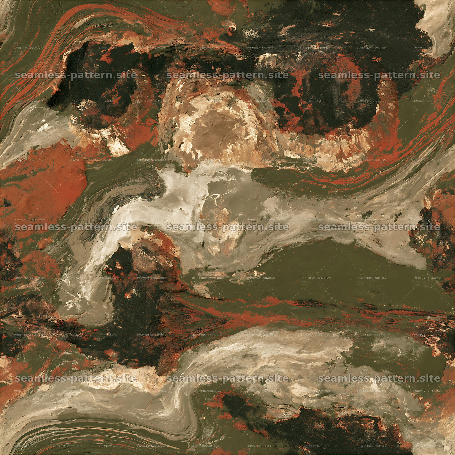 Seamless Earth-Tone Marbled Camouflage Texture — seamless tileable pattern at 8192x8192