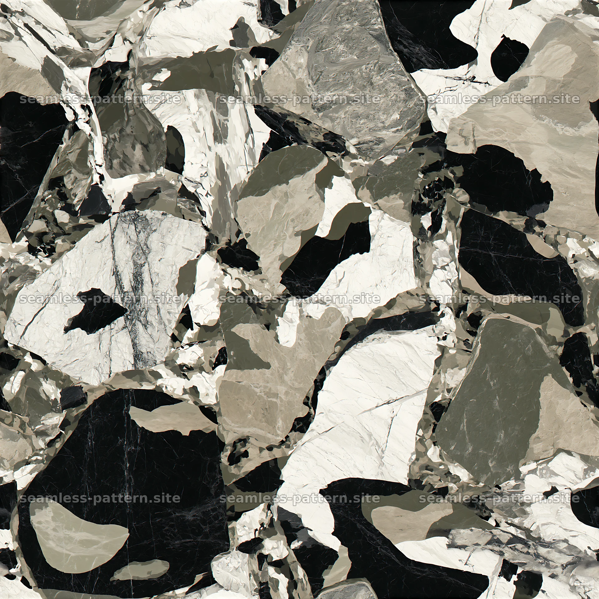 Seamless camouflage marble pattern with varied colors and textures — seamless tileable pattern at 8192x8192