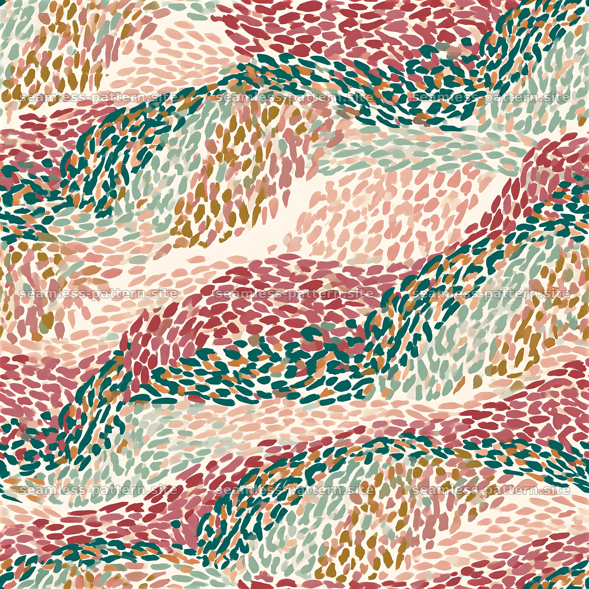 Vibrant abstract pattern with flowing shapes and curves — seamless tileable pattern at 8192x8192