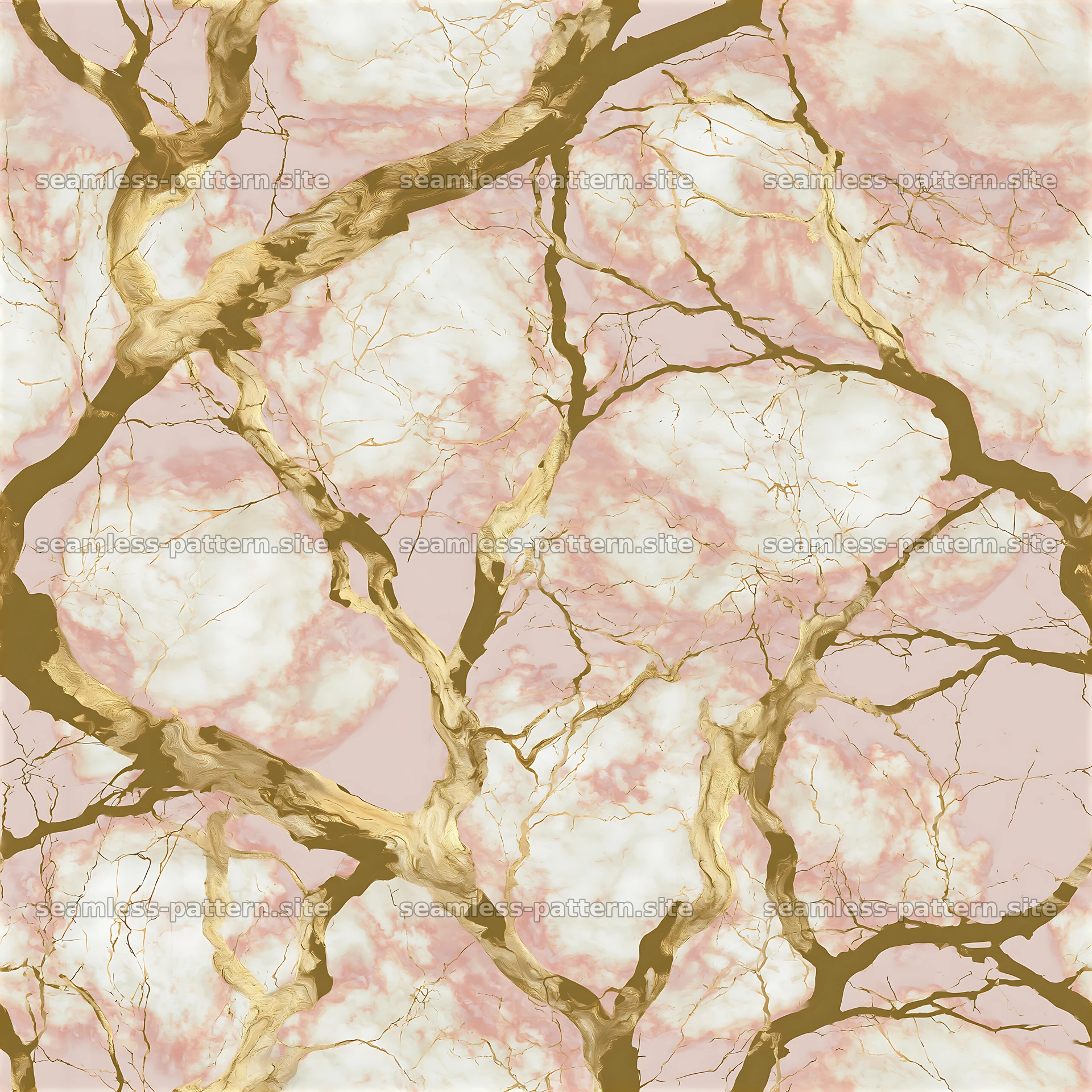 Seamless branching gold veined marble repeat pattern with veins and — seamless tileable pattern at 8192x8192